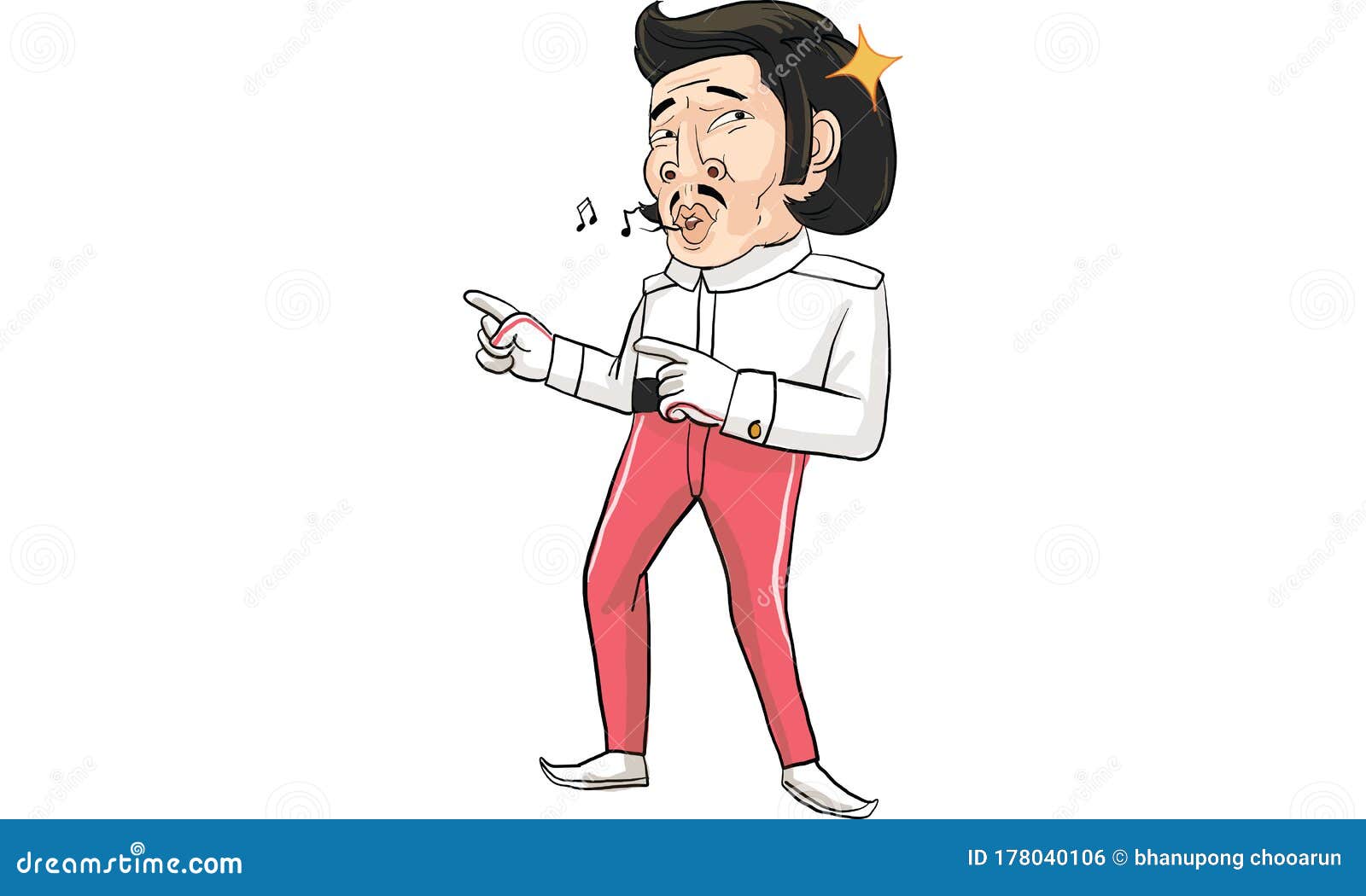 Cartoon of Man in White Suit Action Looking for Someone Stock Vector -  Illustration of flower, emotion: 178040106