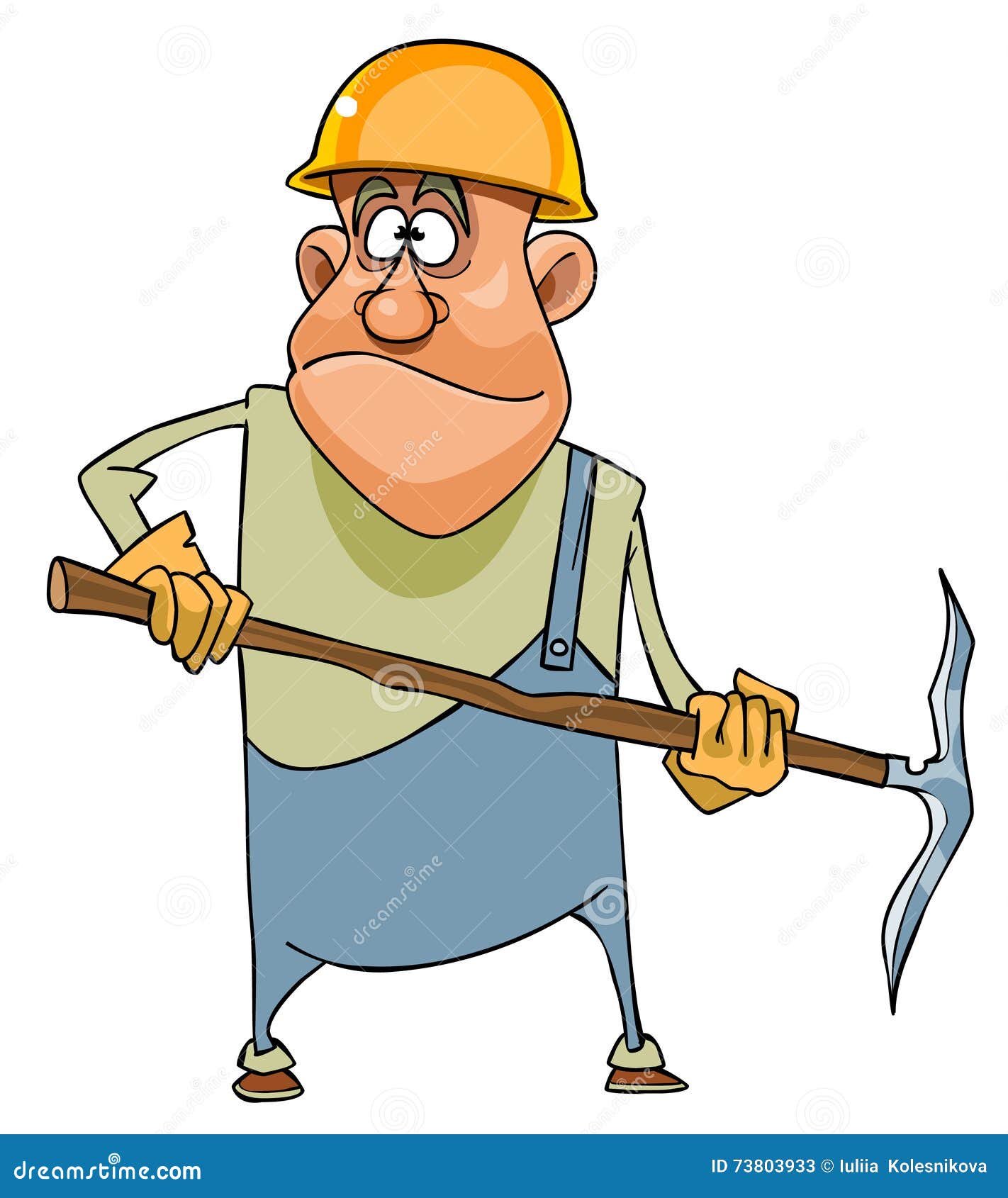 Cartoon Man Working in a Helmet and with Pick Stock Vector - Illustration of worker, professional: 73803933 Cartoon Man Working in a Helmet and with Pick Stock Vector - Illustration of worker, professional: 73803933