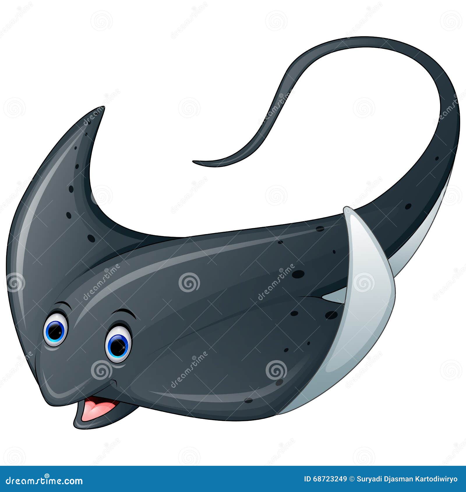 Cartoon Marine Stingray Fish Stock Vector - Image: 68723249