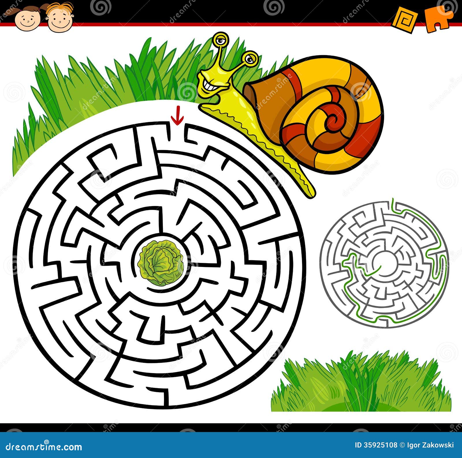 cartoon maze or labyrinth game