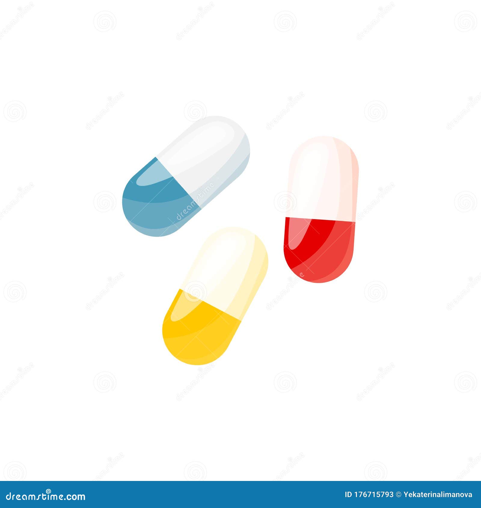 Cartoon medication pills, stock vector. Illustration of doctor - 176715793