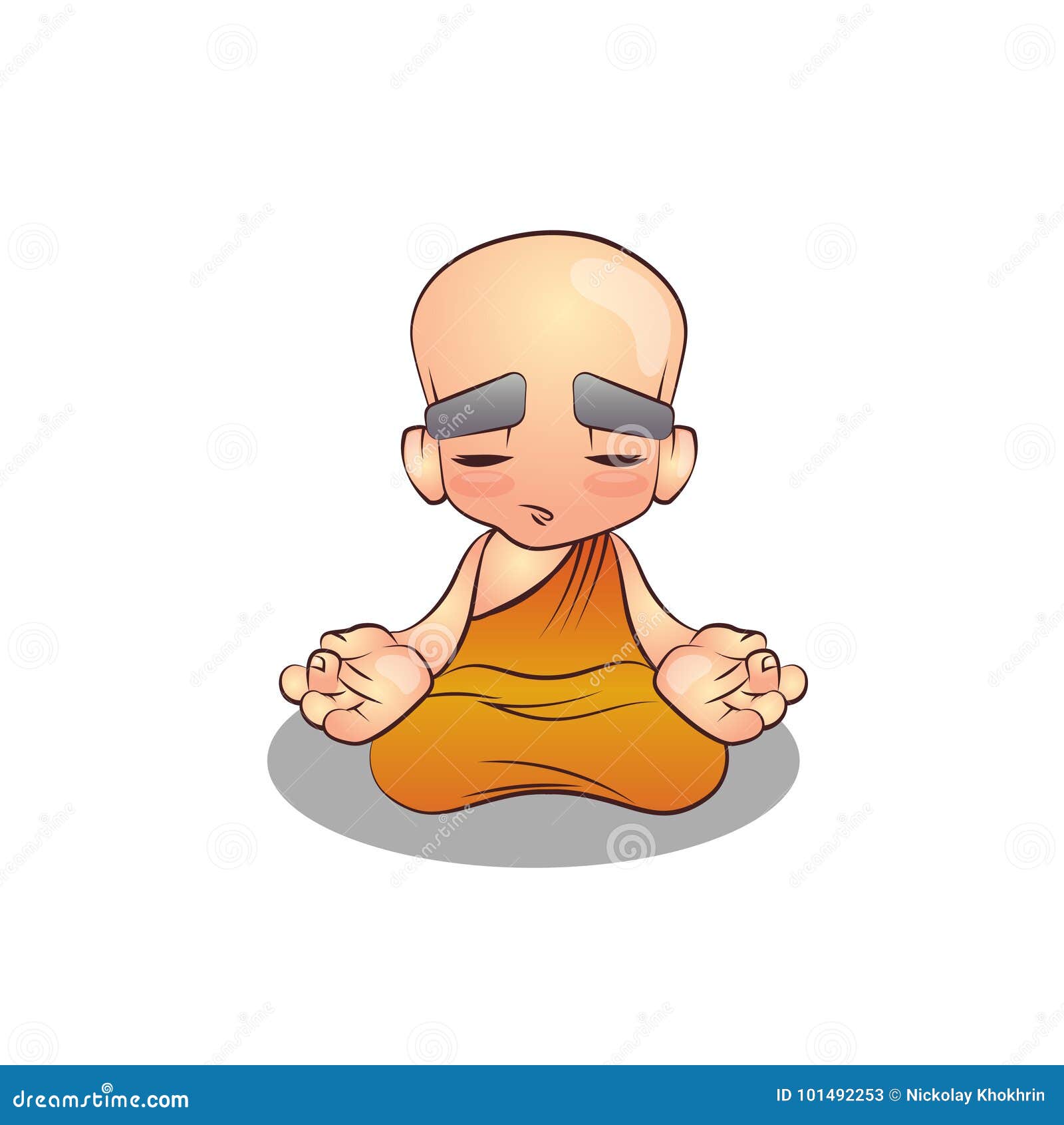 Cartoon Meditating Monk Illustration Stock Illustration - Illustration of  meditating, guru: 101492253