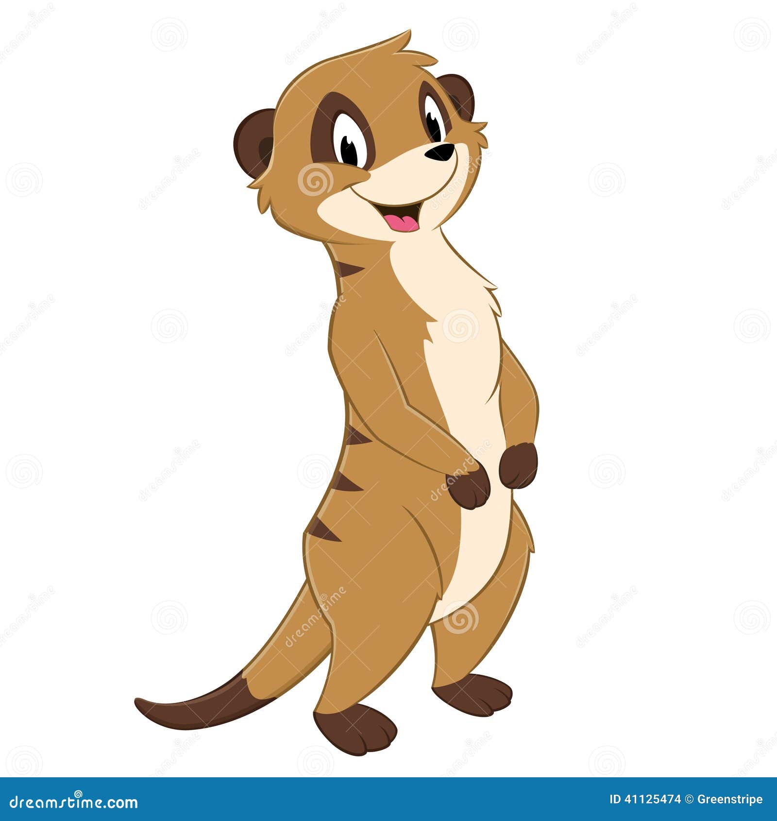 Vector illustration of a standing cartoon meerkat.