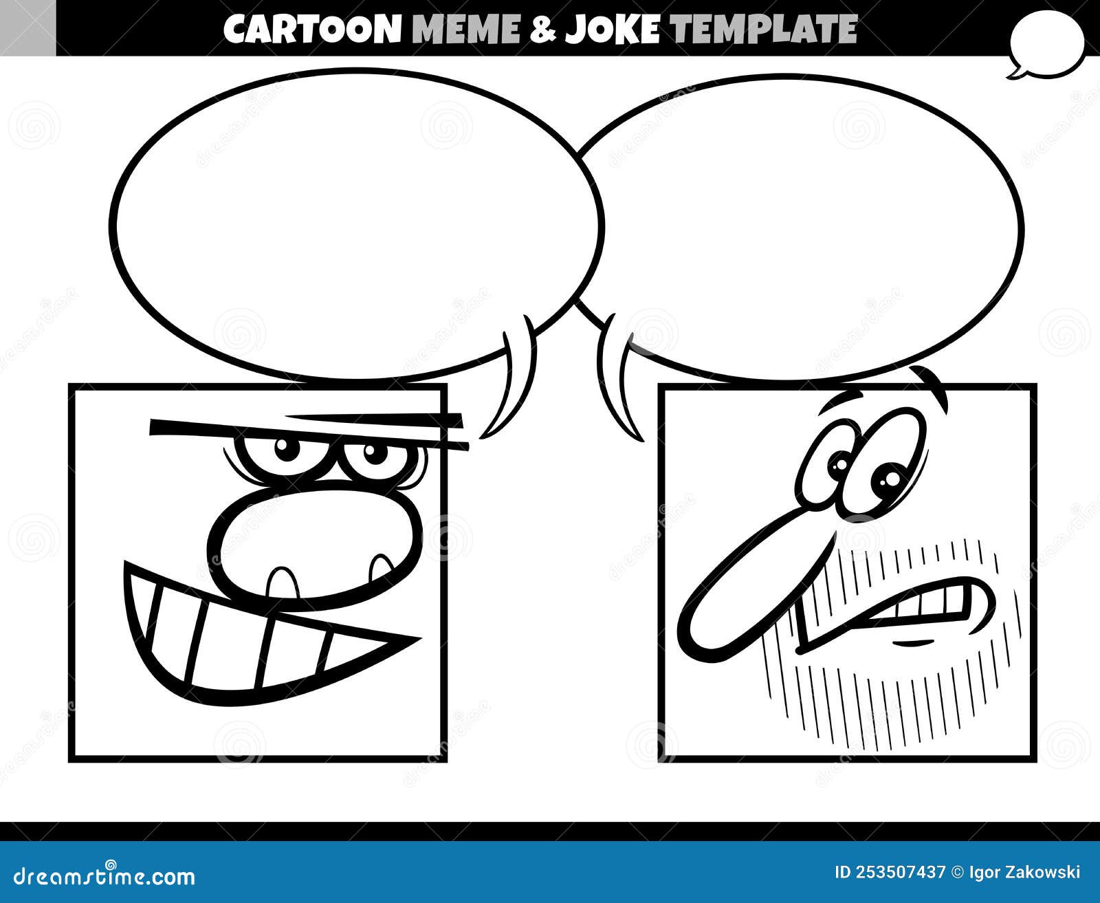 Cartoon Meme Template With Comic Characters | CartoonDealer.com #253507437