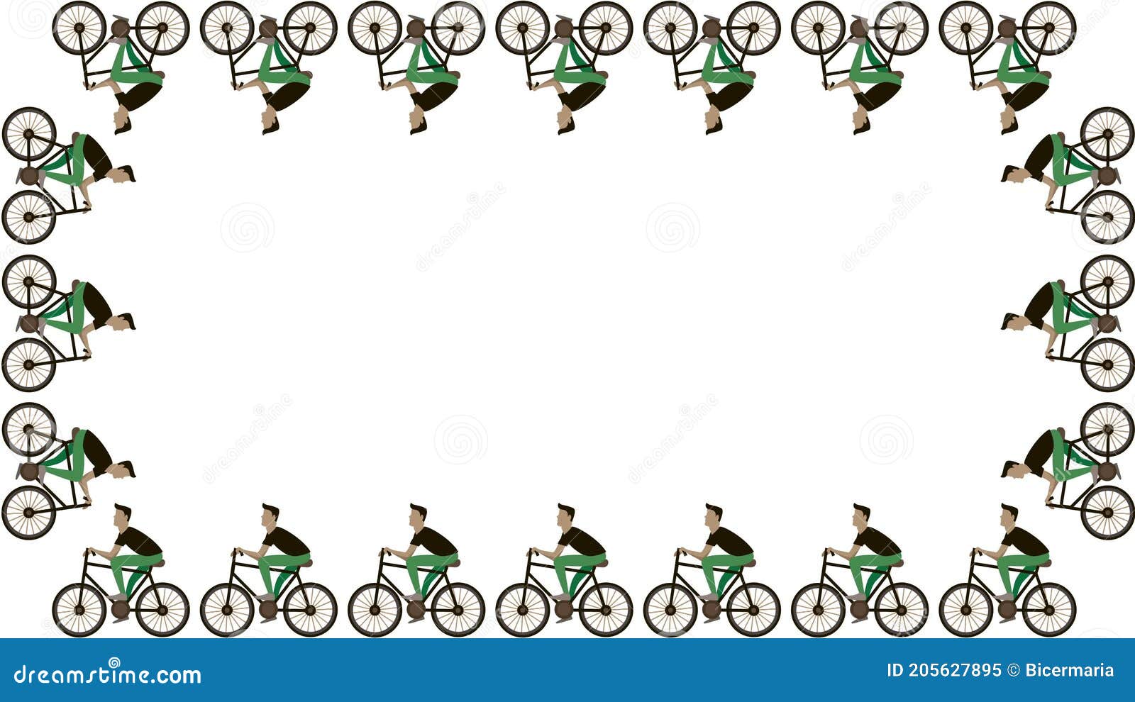 Cartoon Men are Cycling Bicycles on White Background in 4k Video. Stock  Video - Video of sport, frame: 205627895