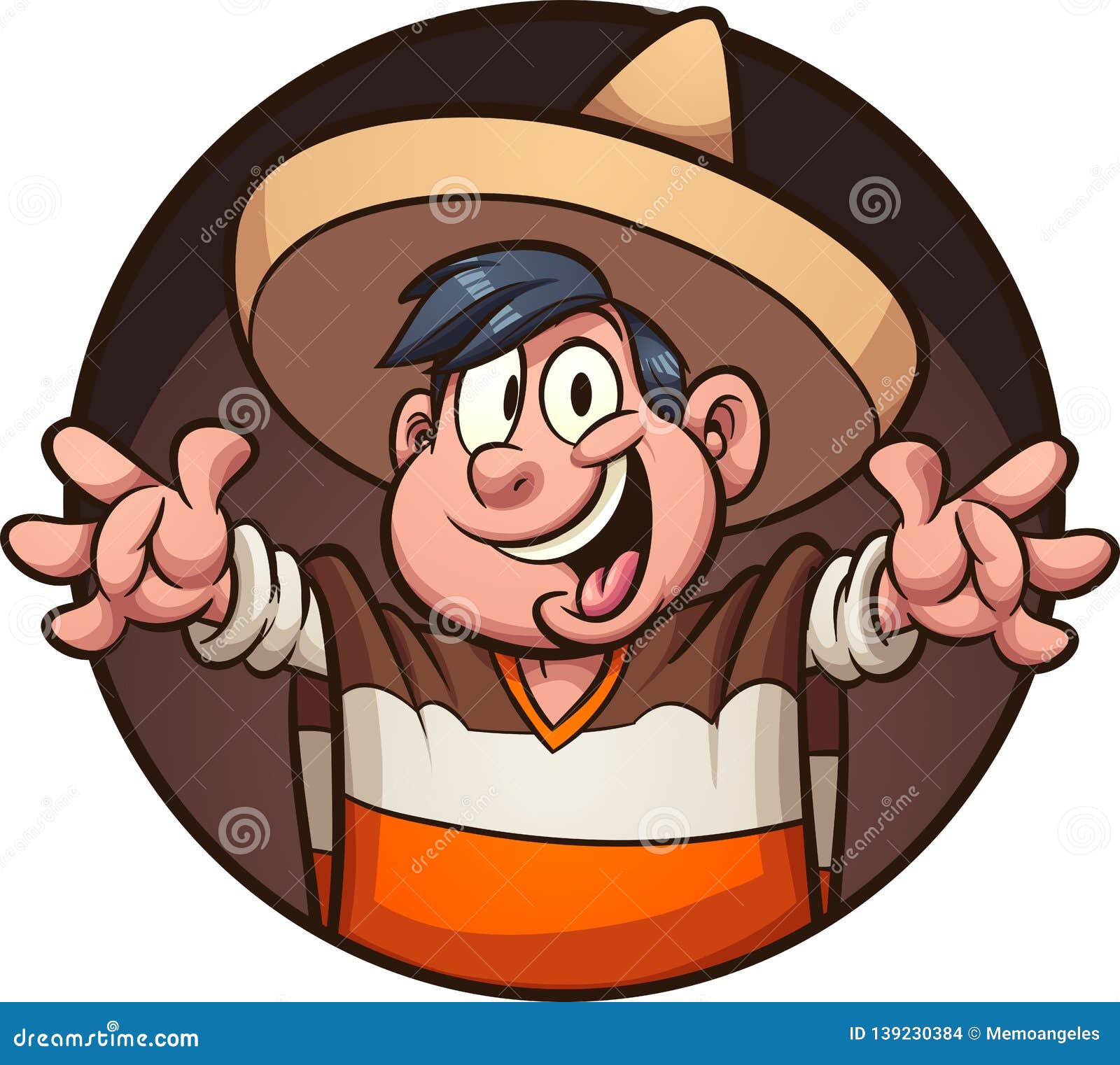 Cartoon Mexican Boy Wearing a Poncho and Sombrero Stock Vector Illustration of poncho, cartoon: 139230384