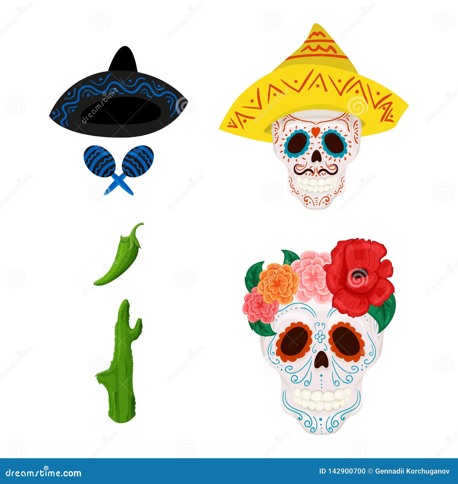 Multicolor 16x16 Mexico Mexican Sugar Skull Cinco De Mayo Party Dia Muertos-Mexican Sugar Skull-Cinco De Mayo Throw Pillow