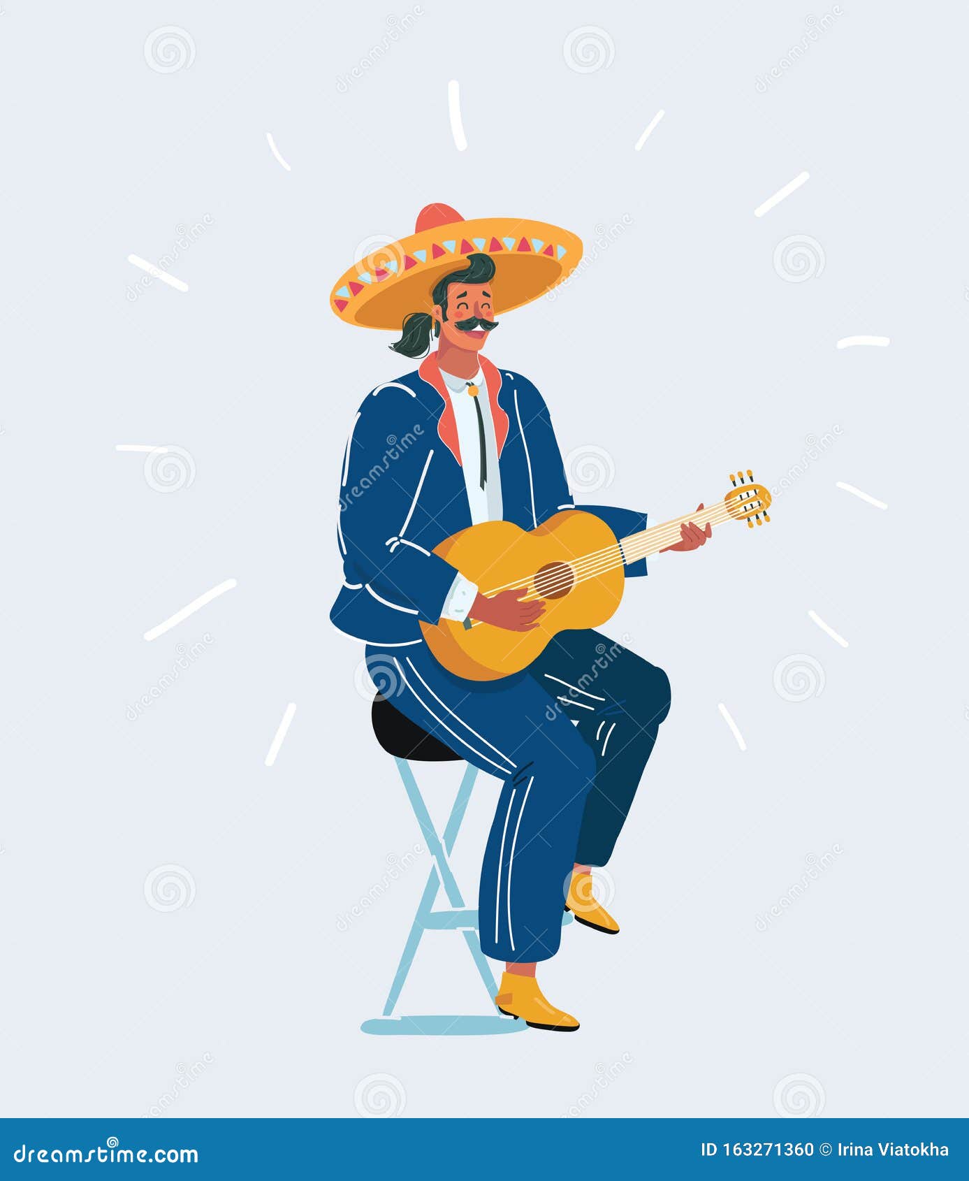 Cartoon Mexican Wearing a Huge Sombrero Stock Vector - Illustration of ...