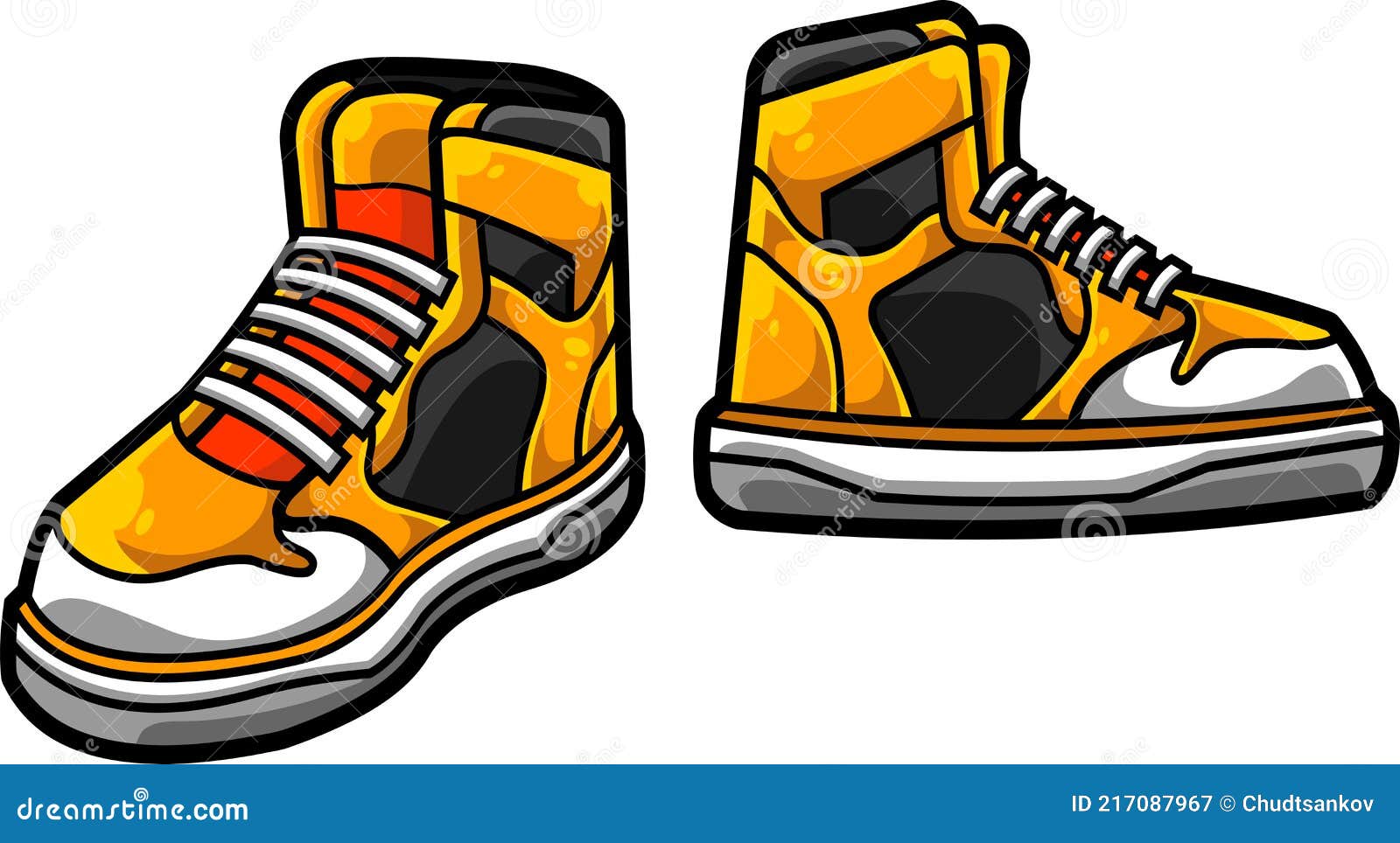 Cartoon Modern Sneakers stock vector. Illustration of athlete - 217087967