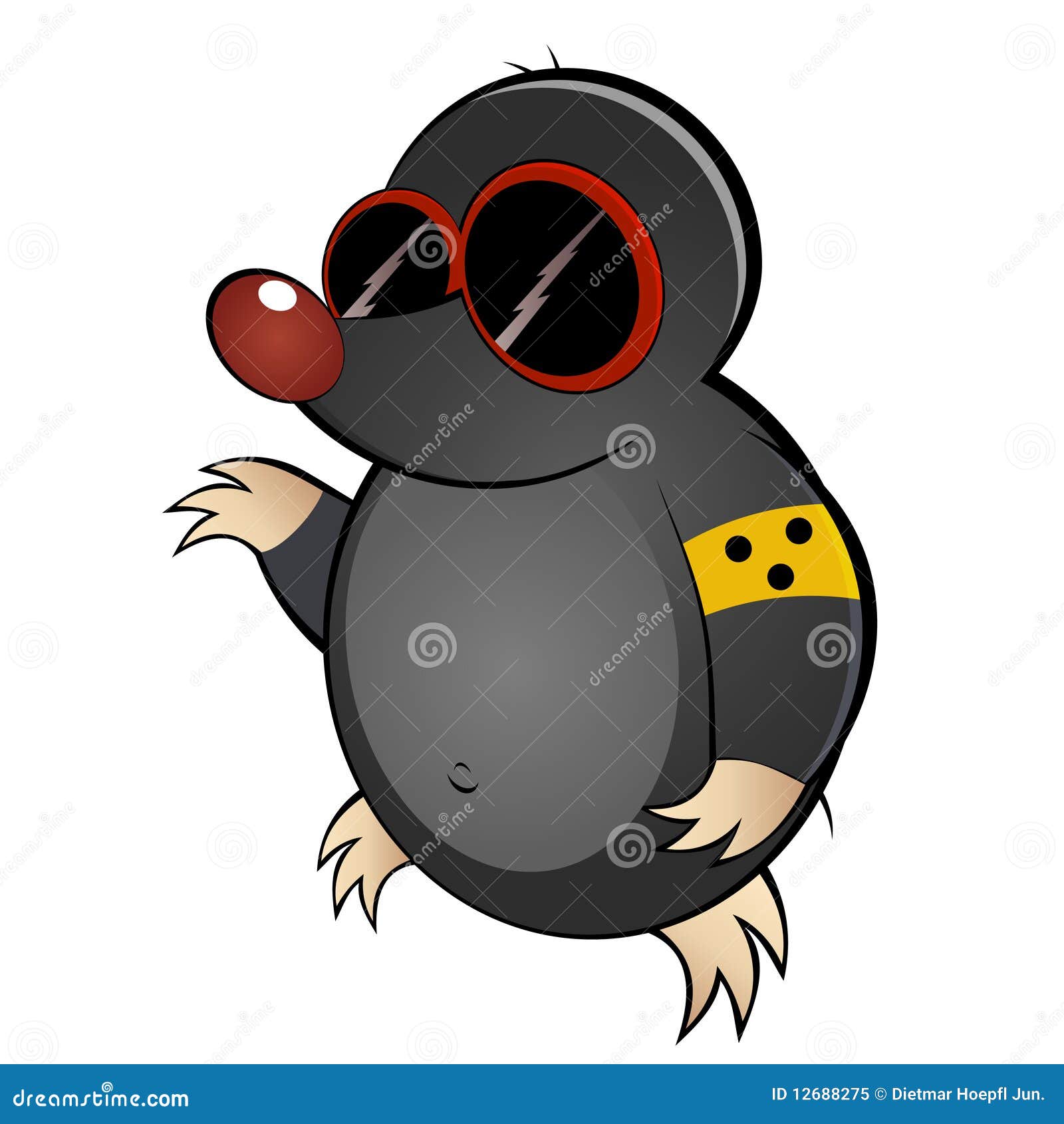 Cartoon Mole With Dark Glasses Stock Vector - Illustration of funny