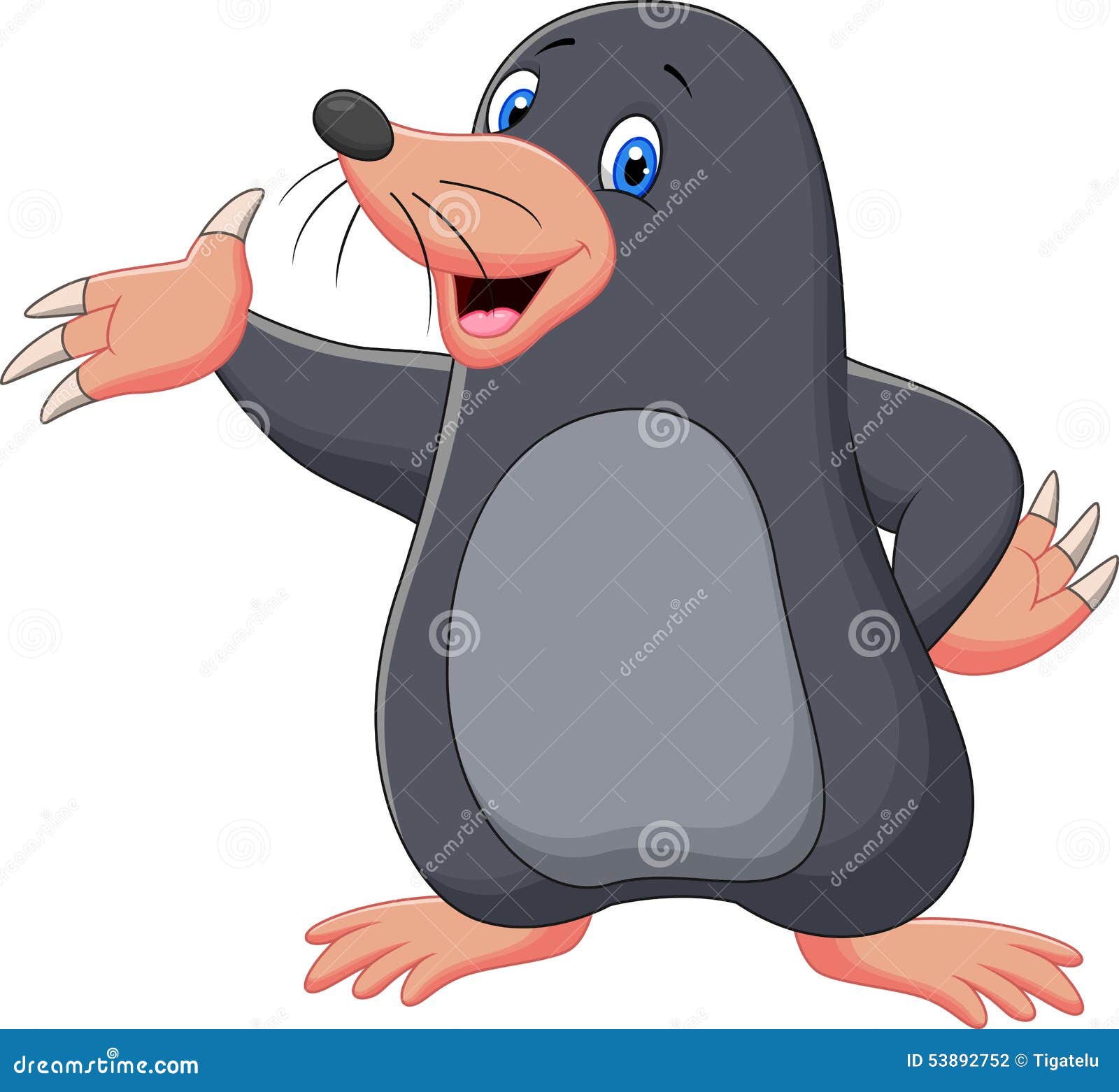 cartoon mole waving