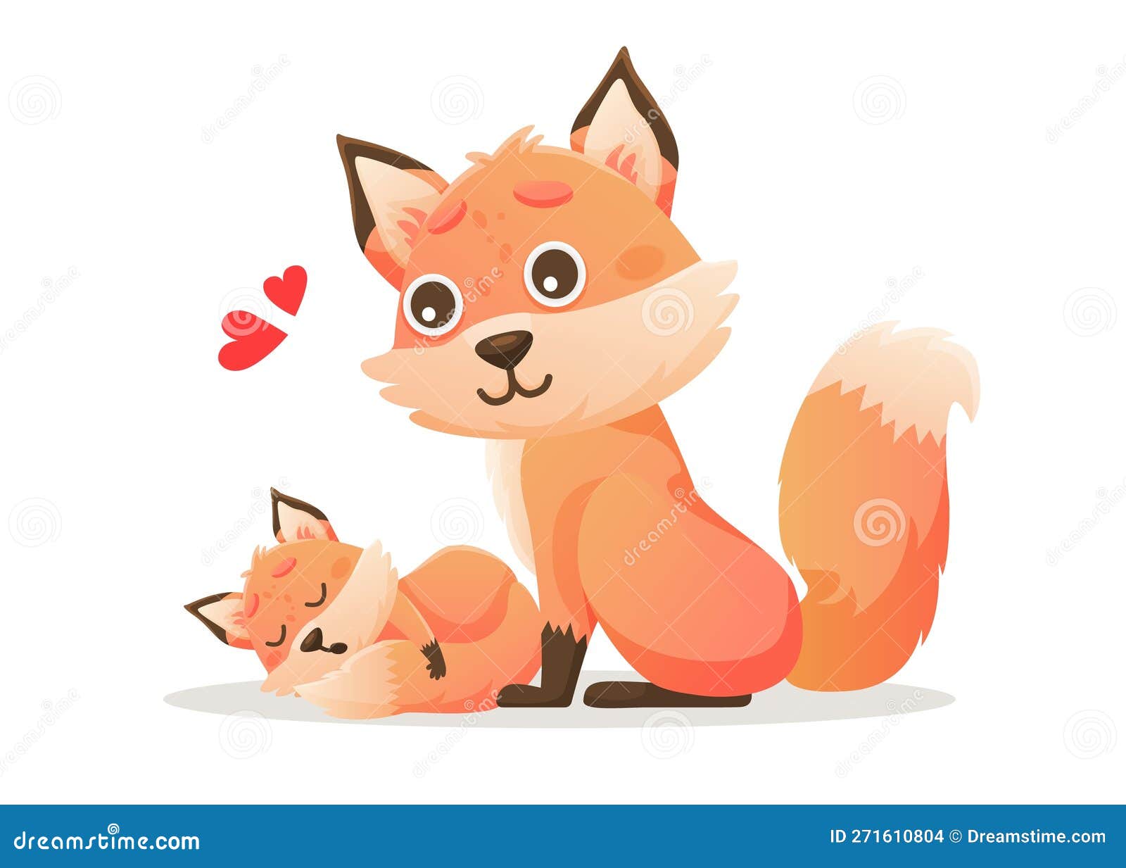 Cartoon Mom and Child Foxes. Vector Holiday Illustration on White Isolated  Background. Happy Mothers Day Stock Vector - Illustration of baby, brown:  271610804