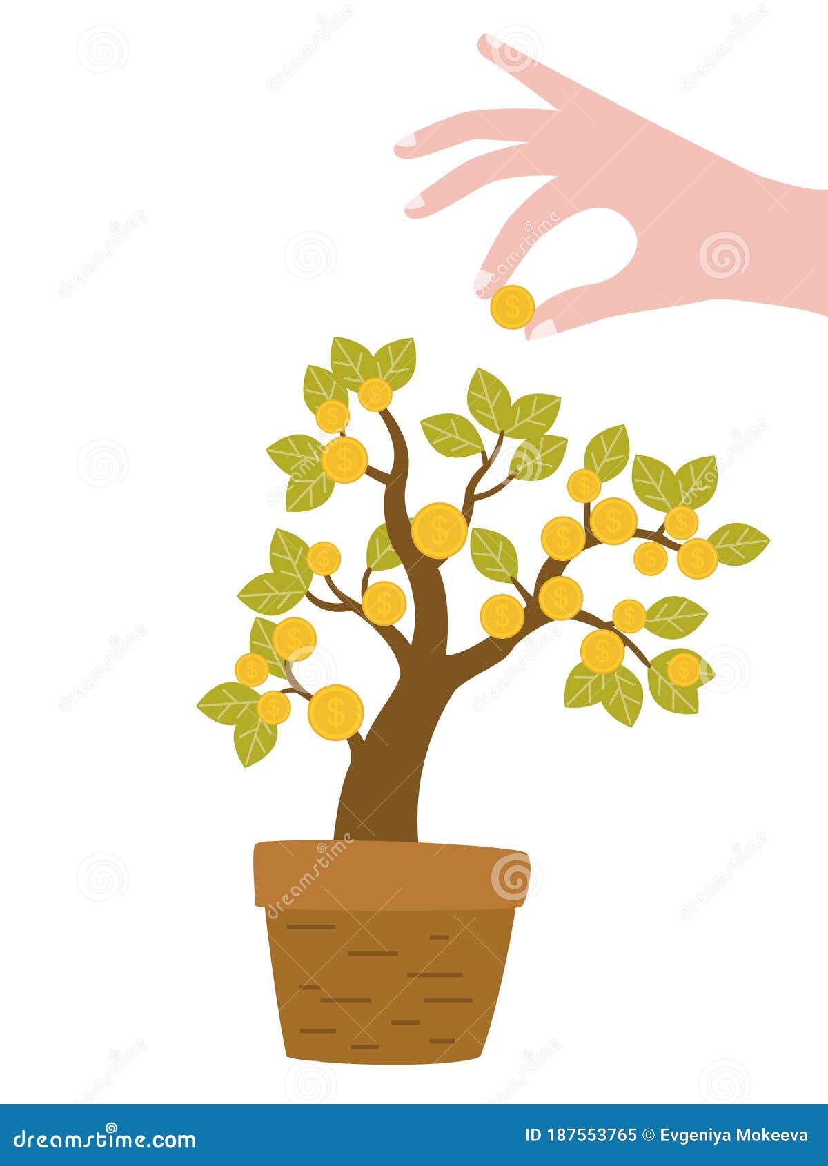 Cartoon Money Tree in Flower Pot Stock Vector - Illustration of concept, income: 187553765 Cartoon Money Tree in Flower Pot Stock Vector - Illustration of concept, income: 187553765