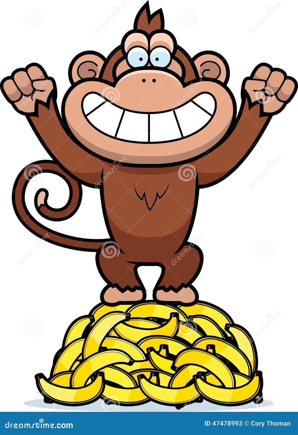 Cartoon Monkey Bananas stock vector. Illustration of pile - 47478993
