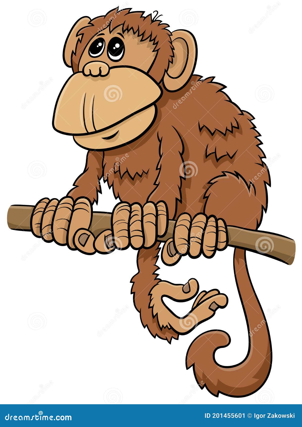 Cartoon Monkey Comic Animal Character Stock Vector - Illustration of  mascot, funny: 201455601
