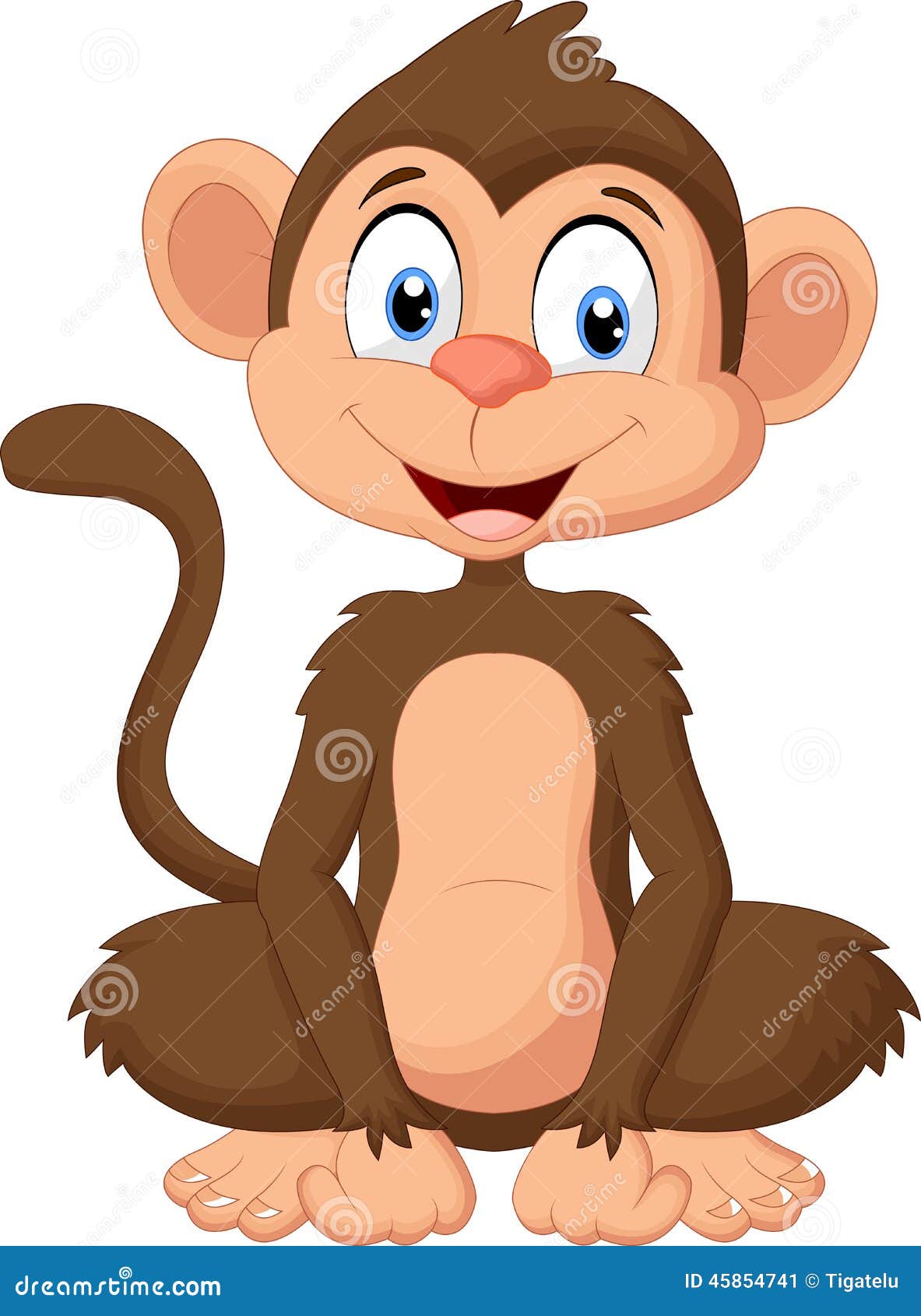 cartoon monkey sitting stock vector illustration of wild 45854741