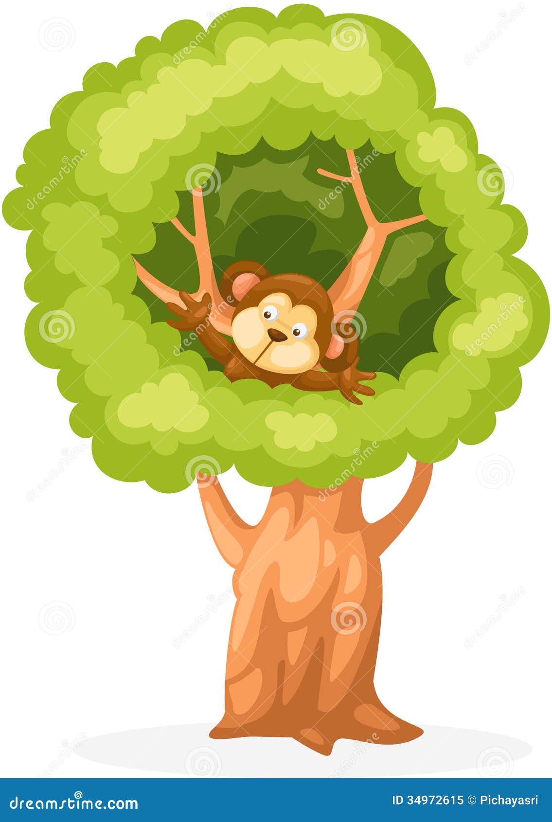 Clipart Of Monkeys In Trees