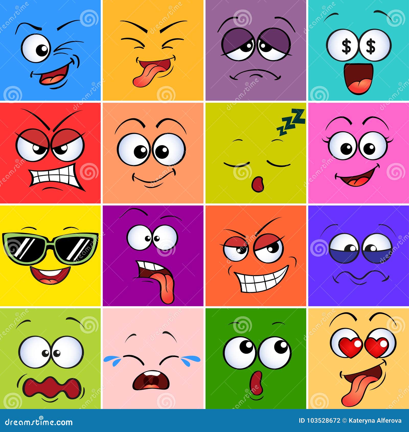 Cartoon Monster Face. Emoji. Cute Emoticons Stock Vector - Illustration of emoticon, laugh: 103528672 Cartoon Monster Face. Emoji. Cute Emoticons Stock Vector - Illustration of emoticon, laugh: 103528672