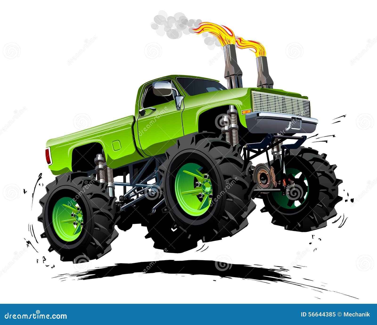 Cartoon Monster Truck stock vector. Illustration of activity - 56644385