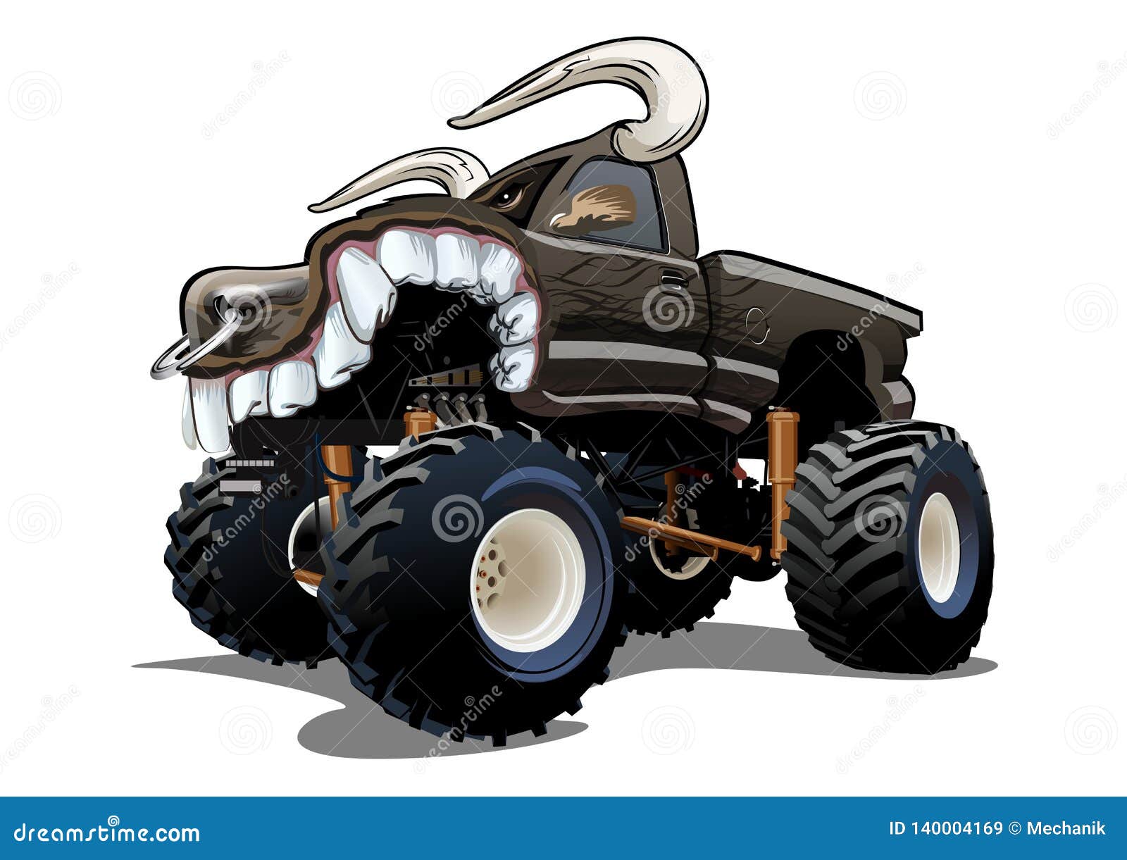 Vector Cartoon Monster Truck Isolated on White Background Stock Vector - Illustration of driving, foot: 140004169 Vector Cartoon Monster Truck Isolated on White Background Stock Vector - Illustration of driving, foot: 140004169