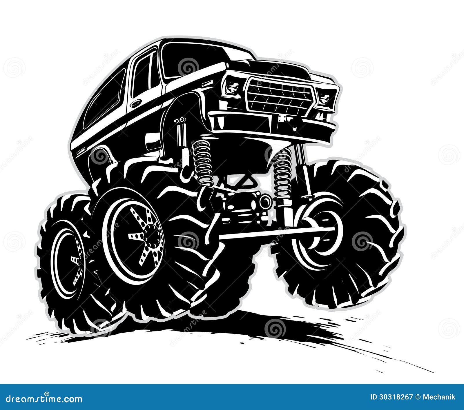 Cartoon Monster Truck, Vectors