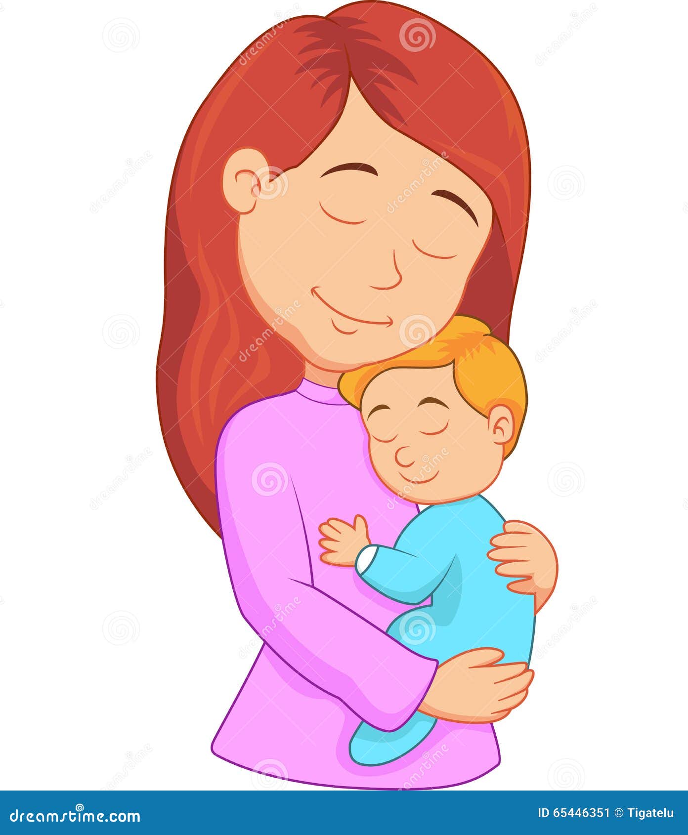 Cartoon Mother Holding Her Son Stock Vector - Illustration of care