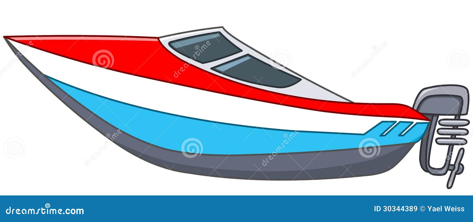 Cartoon Motorboat Royalty Free Stock Images - Image: 30344389