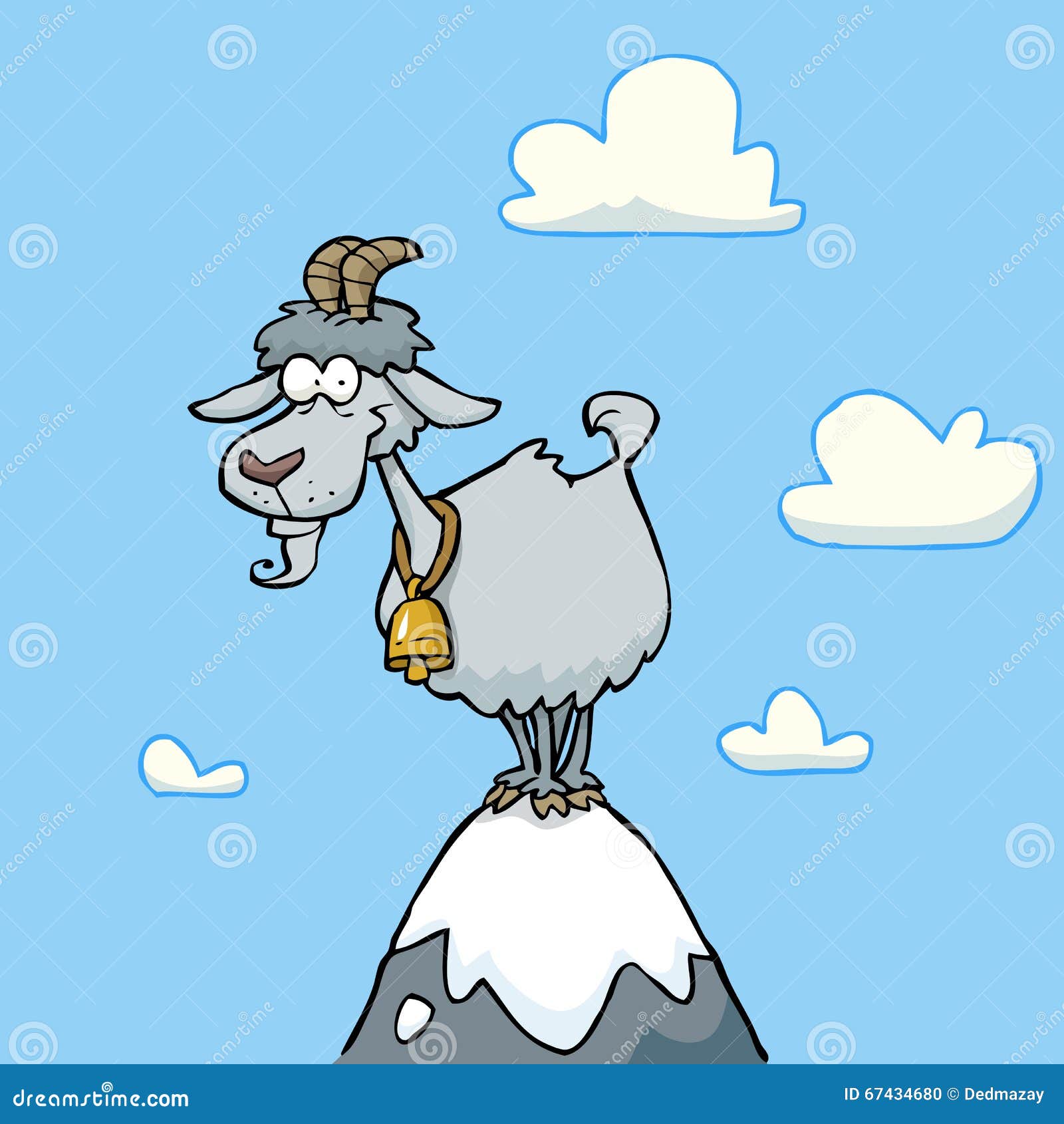 Cartoon mountain goat stock vector. Illustration of cute - 67434680