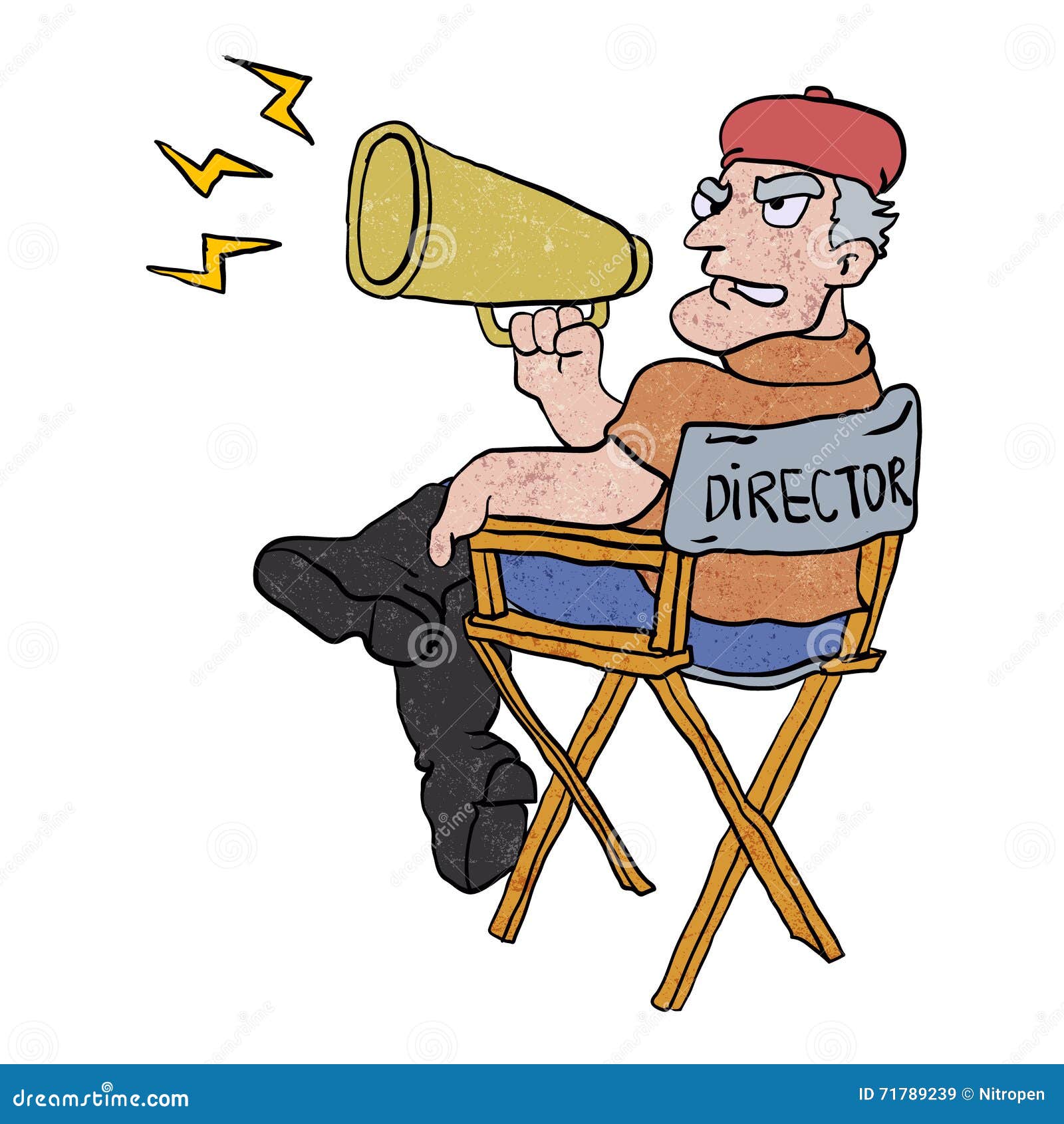 Cartoon movie director. stock vector. Illustration of chair - 71789239