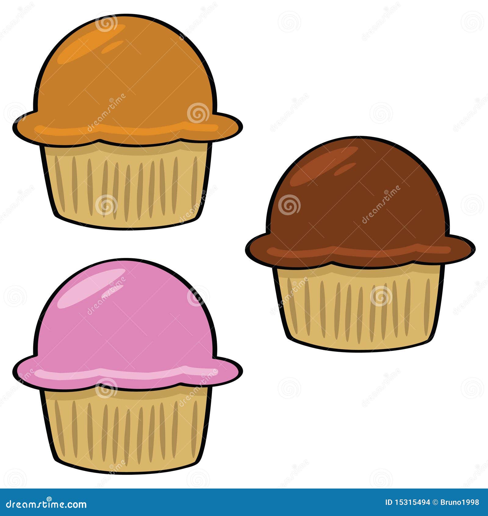 Cartoon muffins 1 stock vector. Illustration of strawberry 15315494