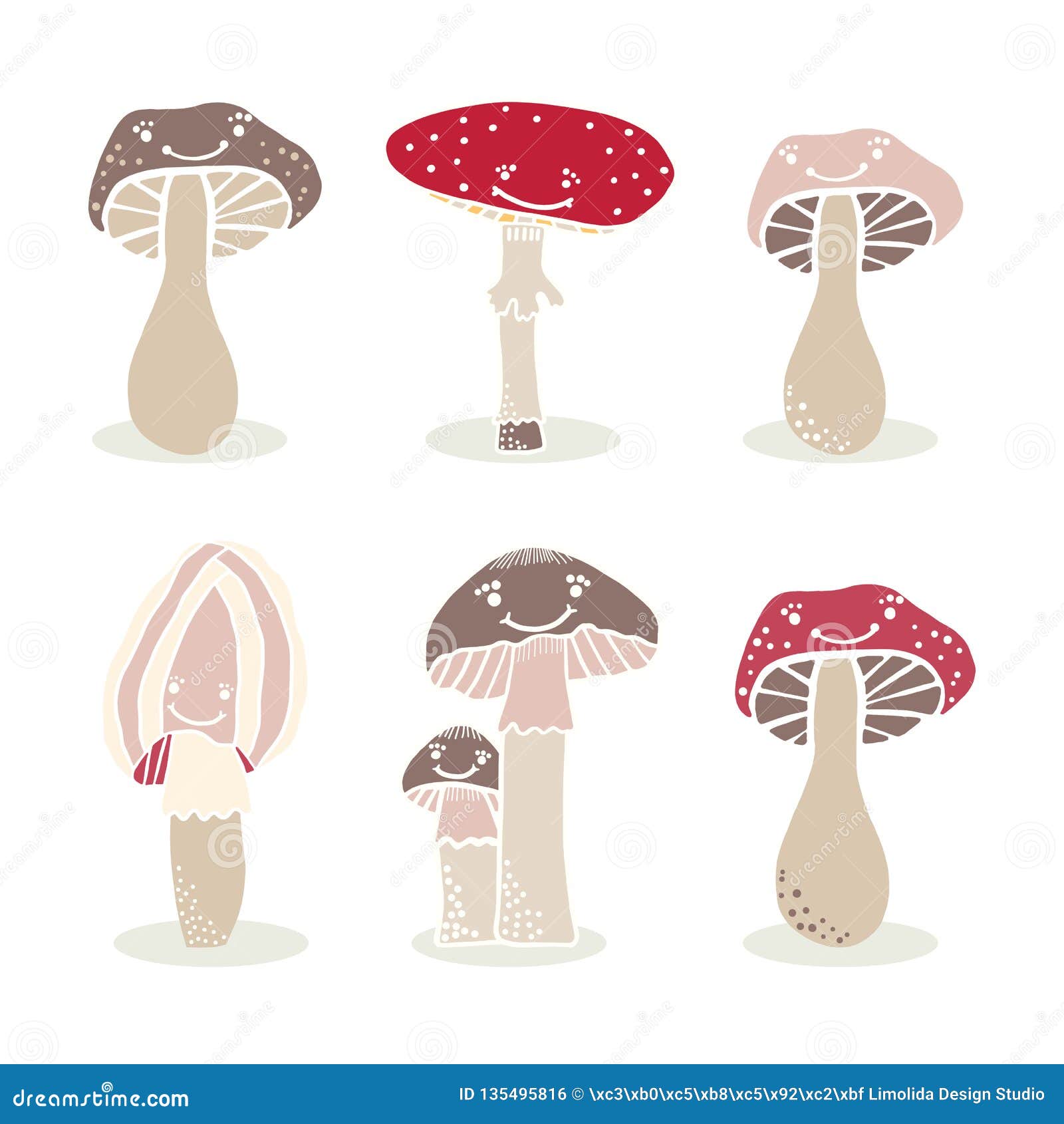 Cute Cartoon Mushroom Drawing