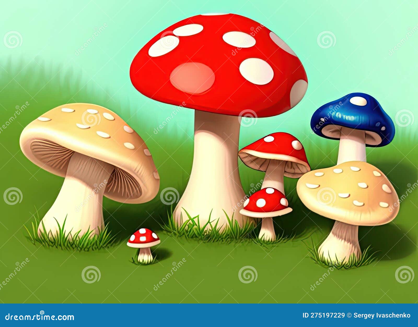 Cartoon mushrooms. stock illustration. Illustration of diffusion
