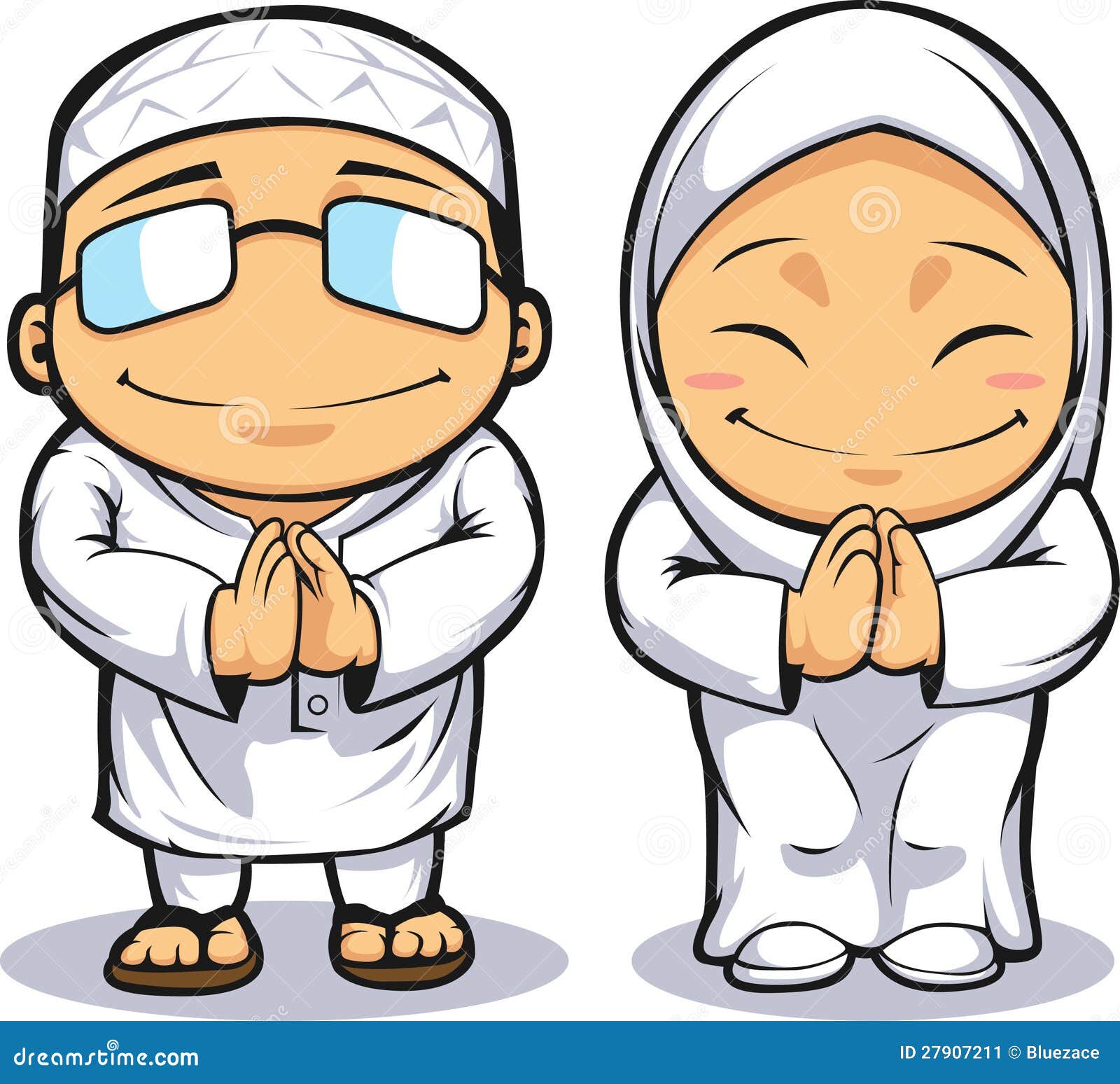 Cartoon of Muslim Man & Woman Stock Vector - Illustration of islam, cute:  27907211