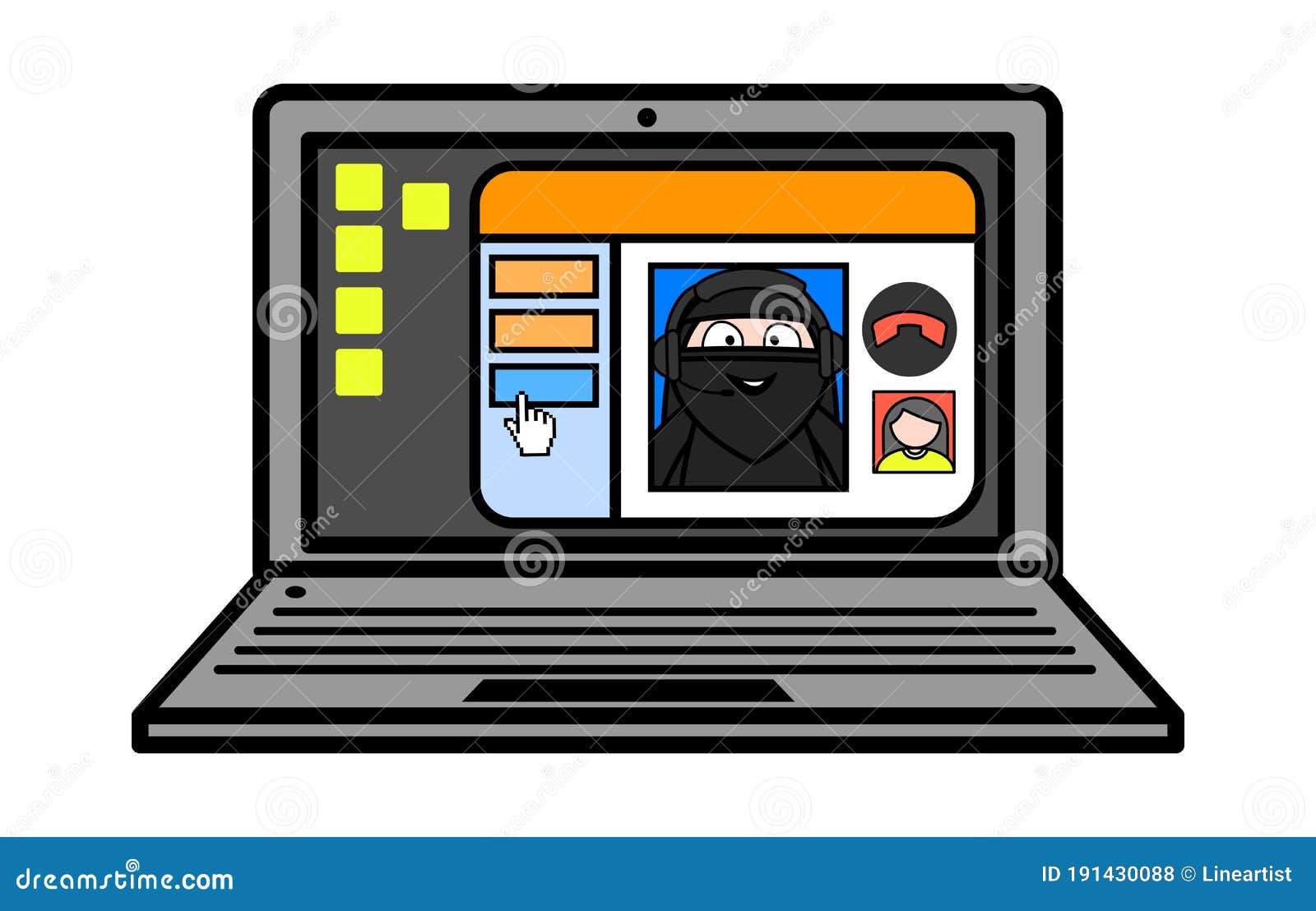 Cartoon Muslim Woman Video Call on Laptop Stock Illustration - Illustration of computer, arab: 191430088 Cartoon Muslim Woman Video Call on Laptop Stock Illustration - Illustration of computer, arab: 191430088