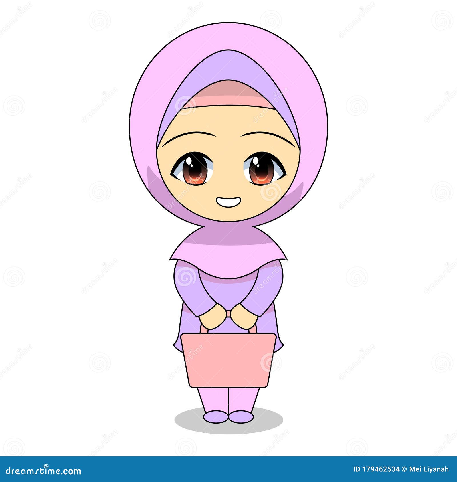 Cartoon Muslim Women Shopping. daily Fun Activities. Vector ...