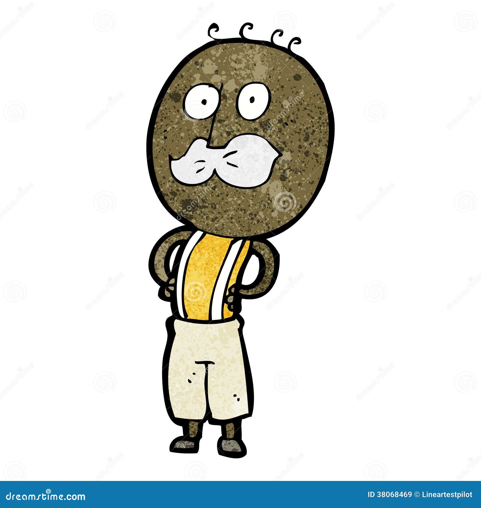 Cartoon mustache man stock vector. Illustration of quirky 38068469