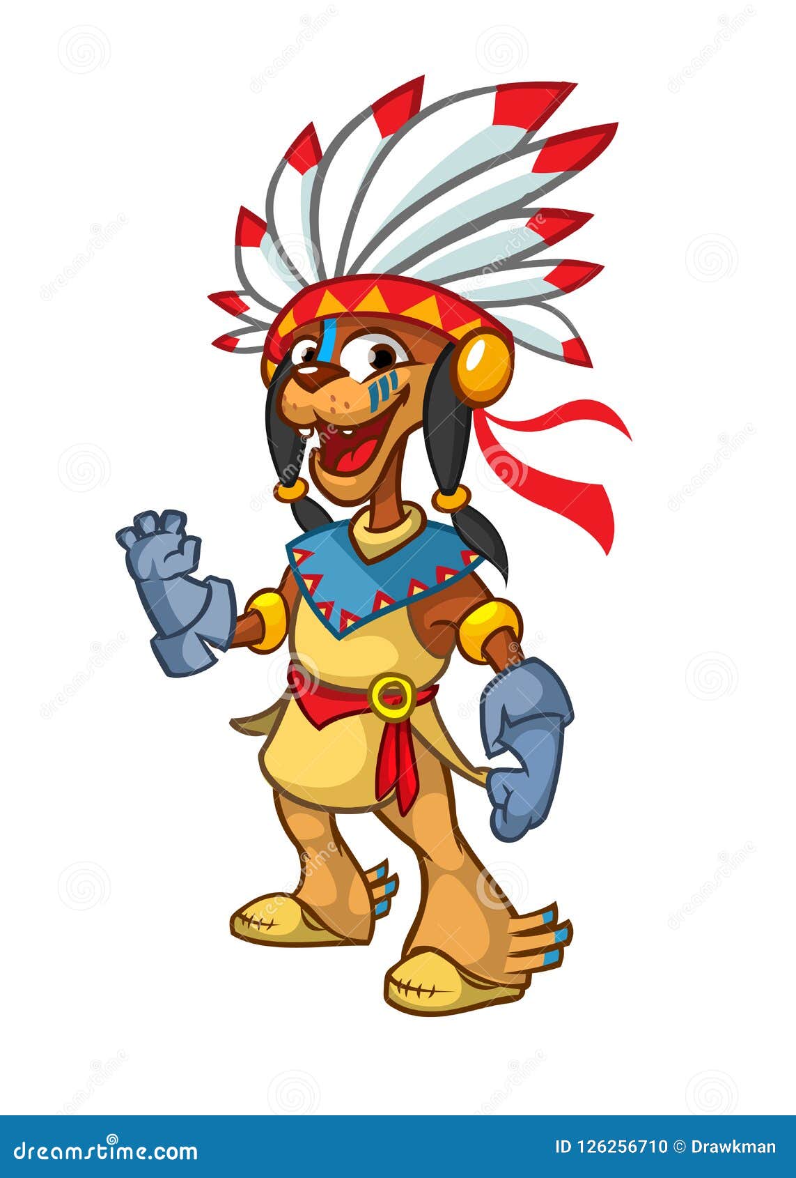 cartoon native american chief