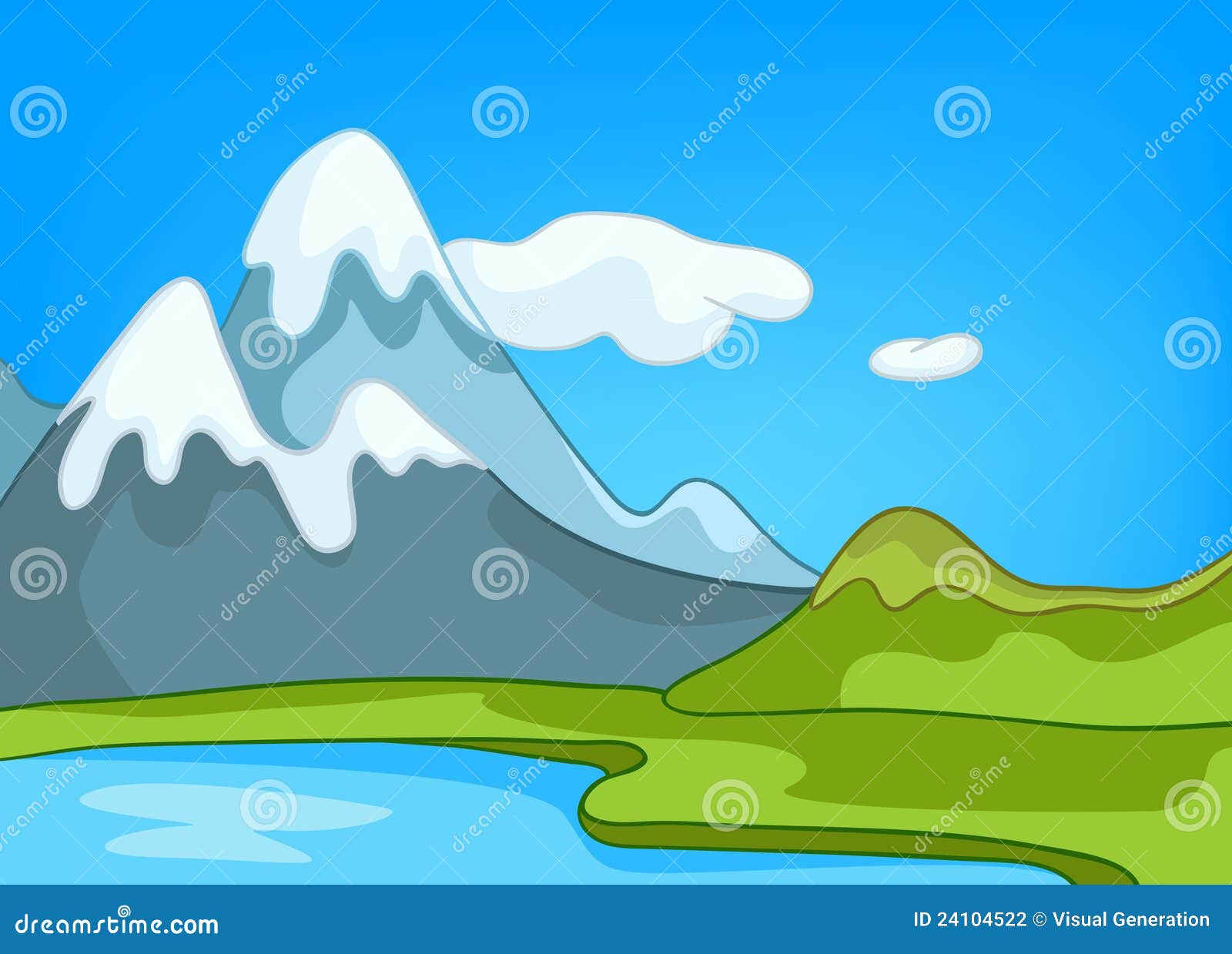 Cartoon Nature Landscape stock vector. Illustration of field - 24104522