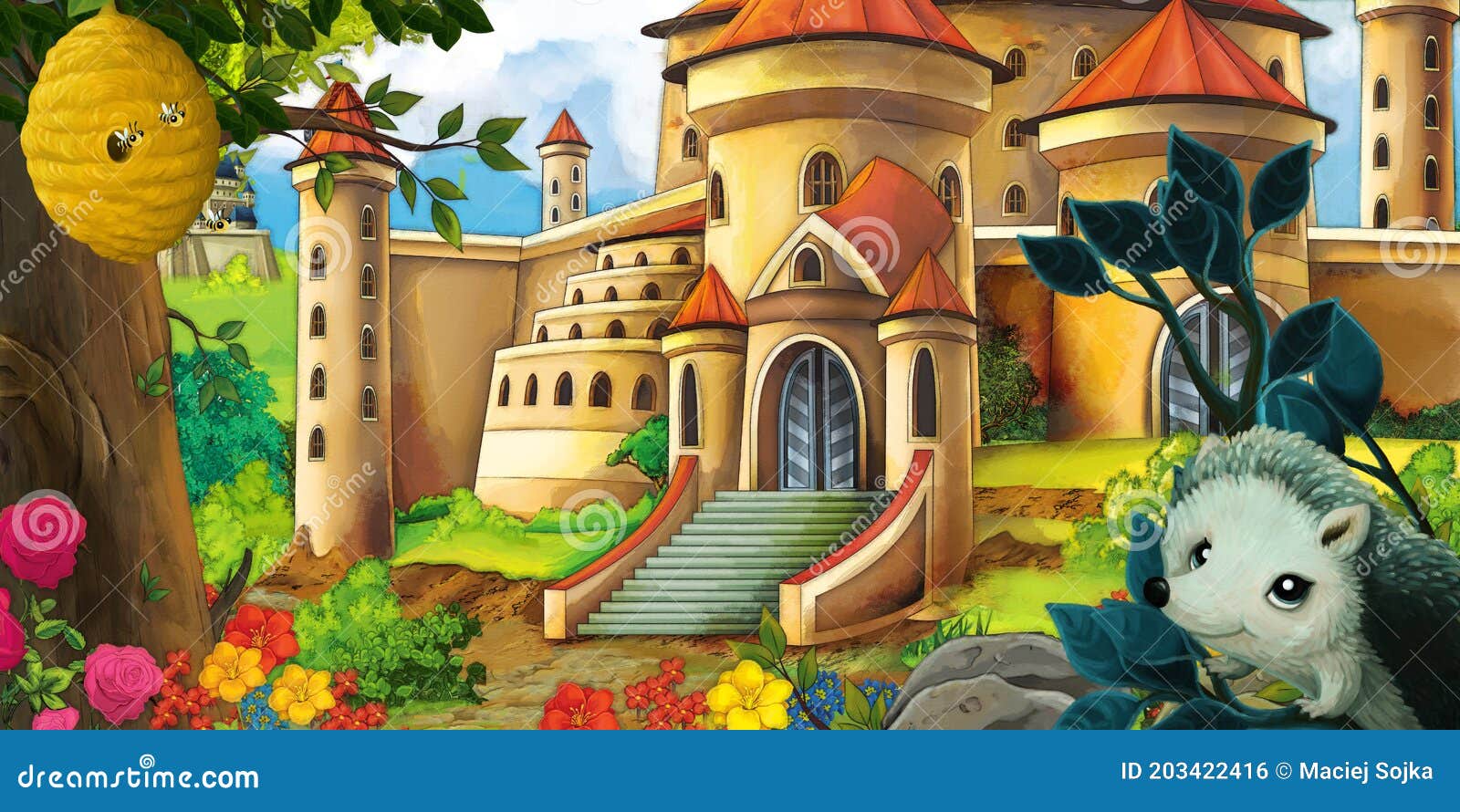 castle background clipart of animals