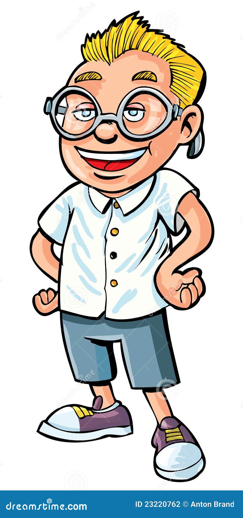 Cartoon of nerdy boy stock illustration. Illustration of isolated