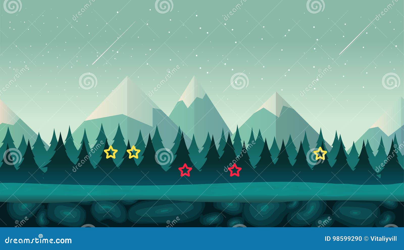 Cartoon Night Game Background , Seamless Background for Games Mobile  Applications and Computers. Vector Illustration for Stock Vector -  Illustration of cloud, cartoon: 98599290