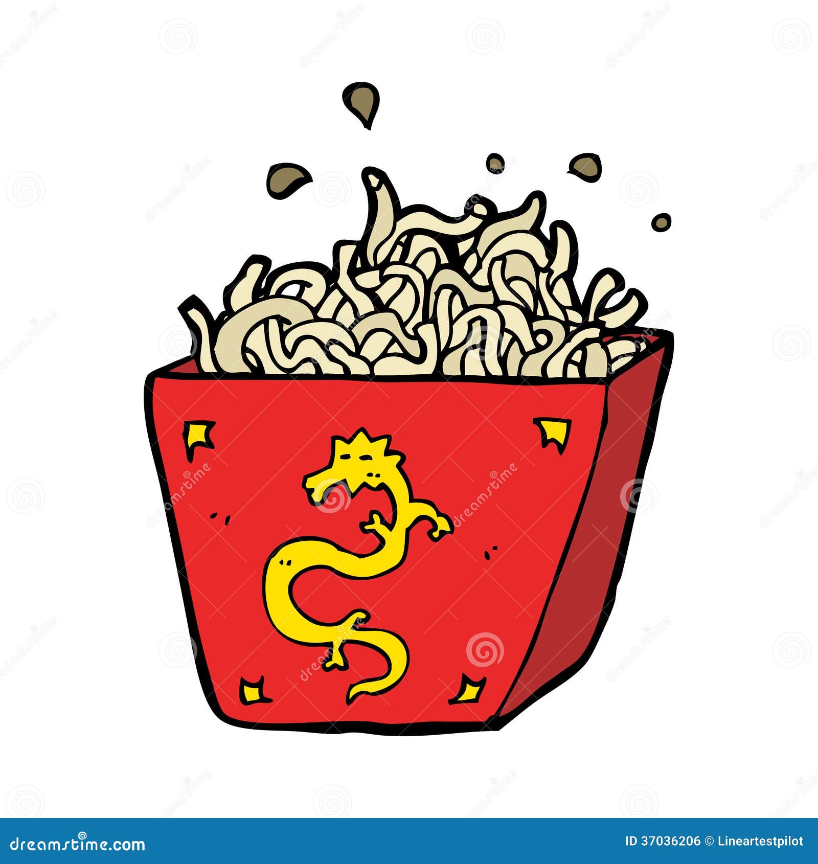 Cartoon noodle box stock vector. Illustration of doodle 37036206