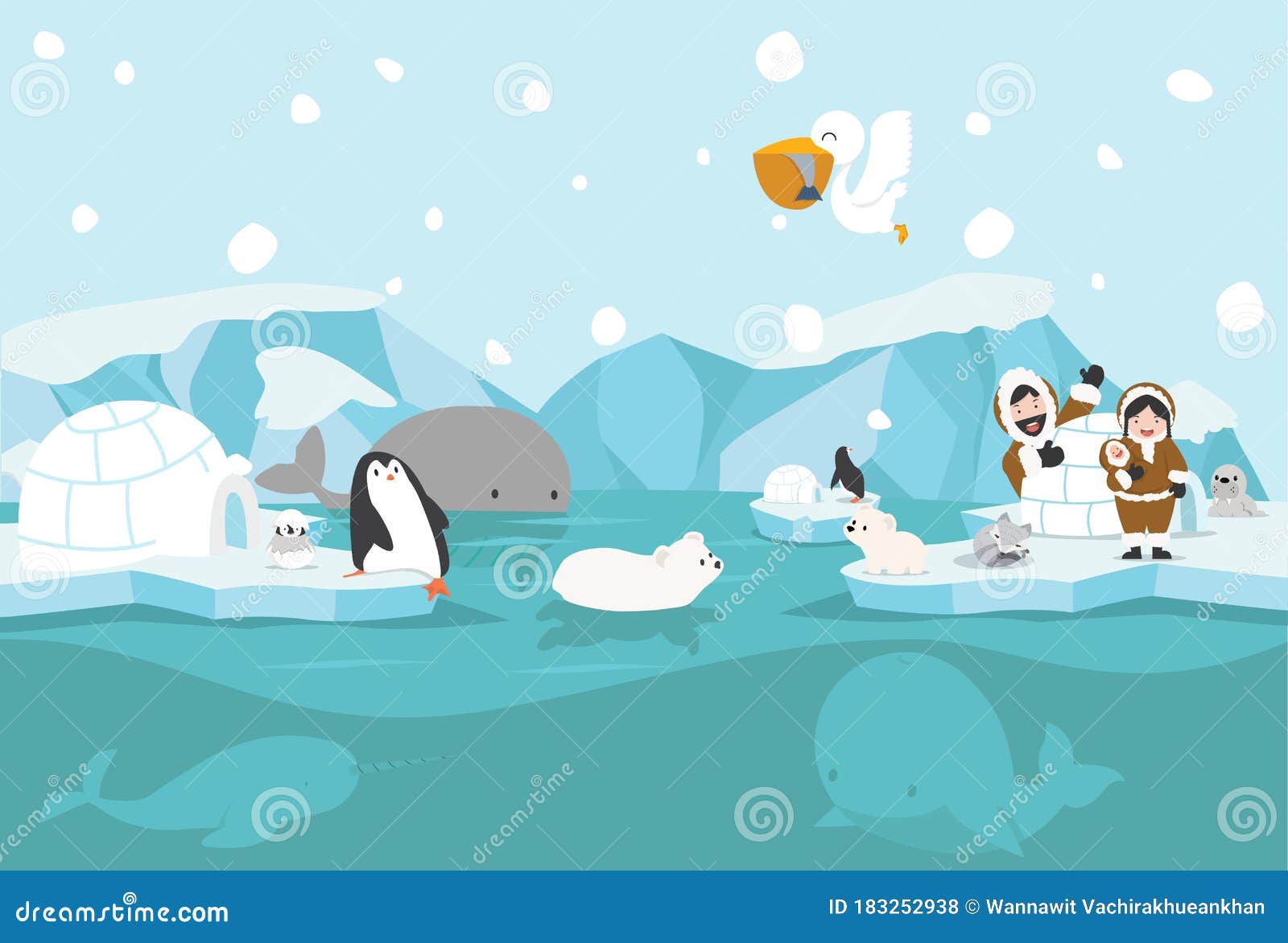 Cartoon North Pole Arctic Animals Wildlife Landscape Stock Vector - Illustration of freeze, nature: 183252938 Cartoon North Pole Arctic Animals Wildlife Landscape Stock Vector - Illustration of freeze, nature: 183252938