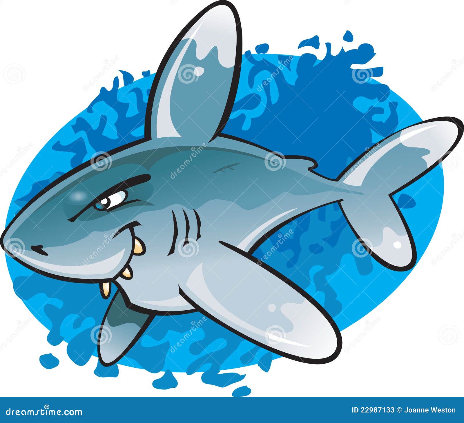 cartoon oceanic white tip shark