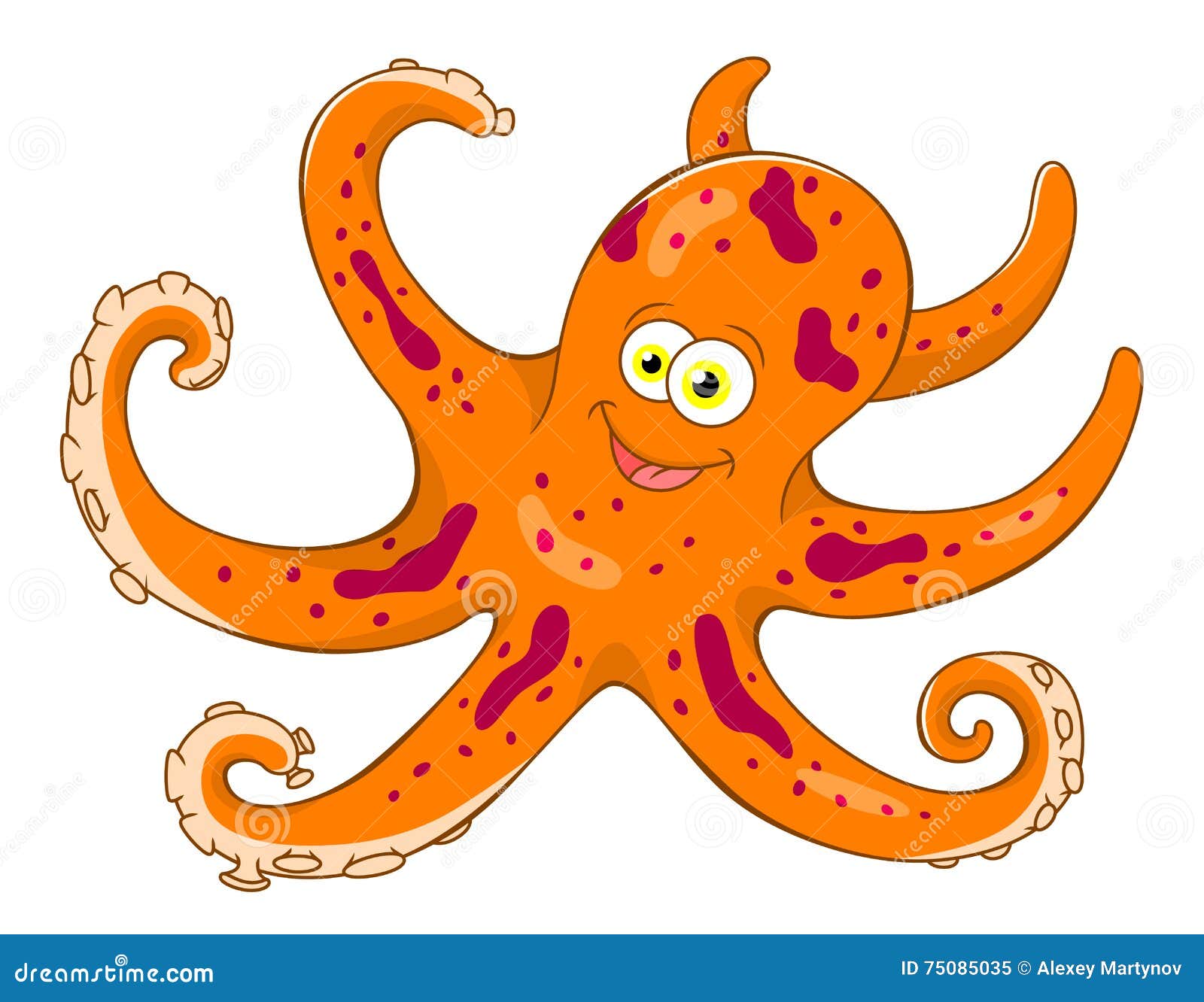 Cartoon octopus stock vector. Illustration of octopus 75085035