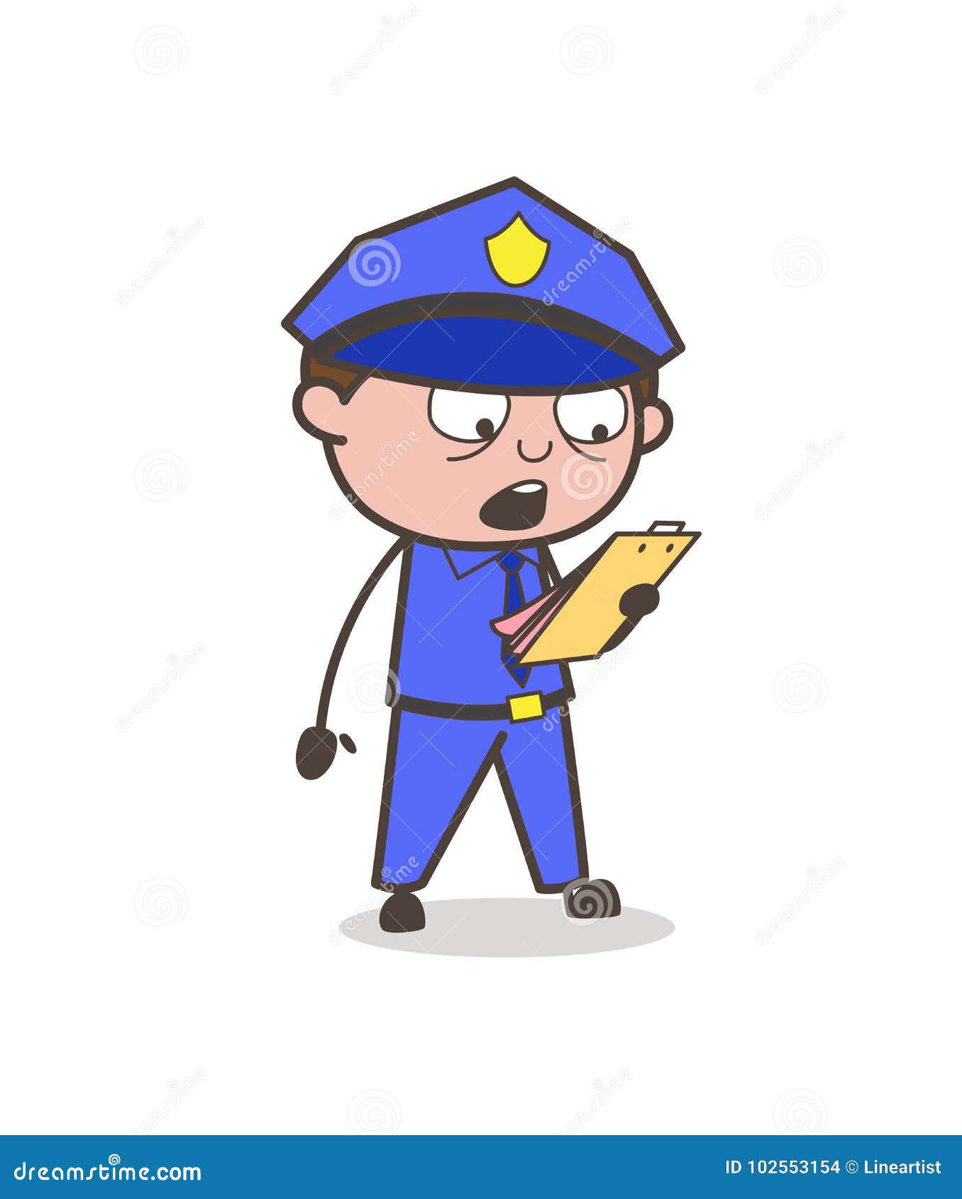Cartoon Officer Saluting Vector Illustration | CartoonDealer.com #19307110
