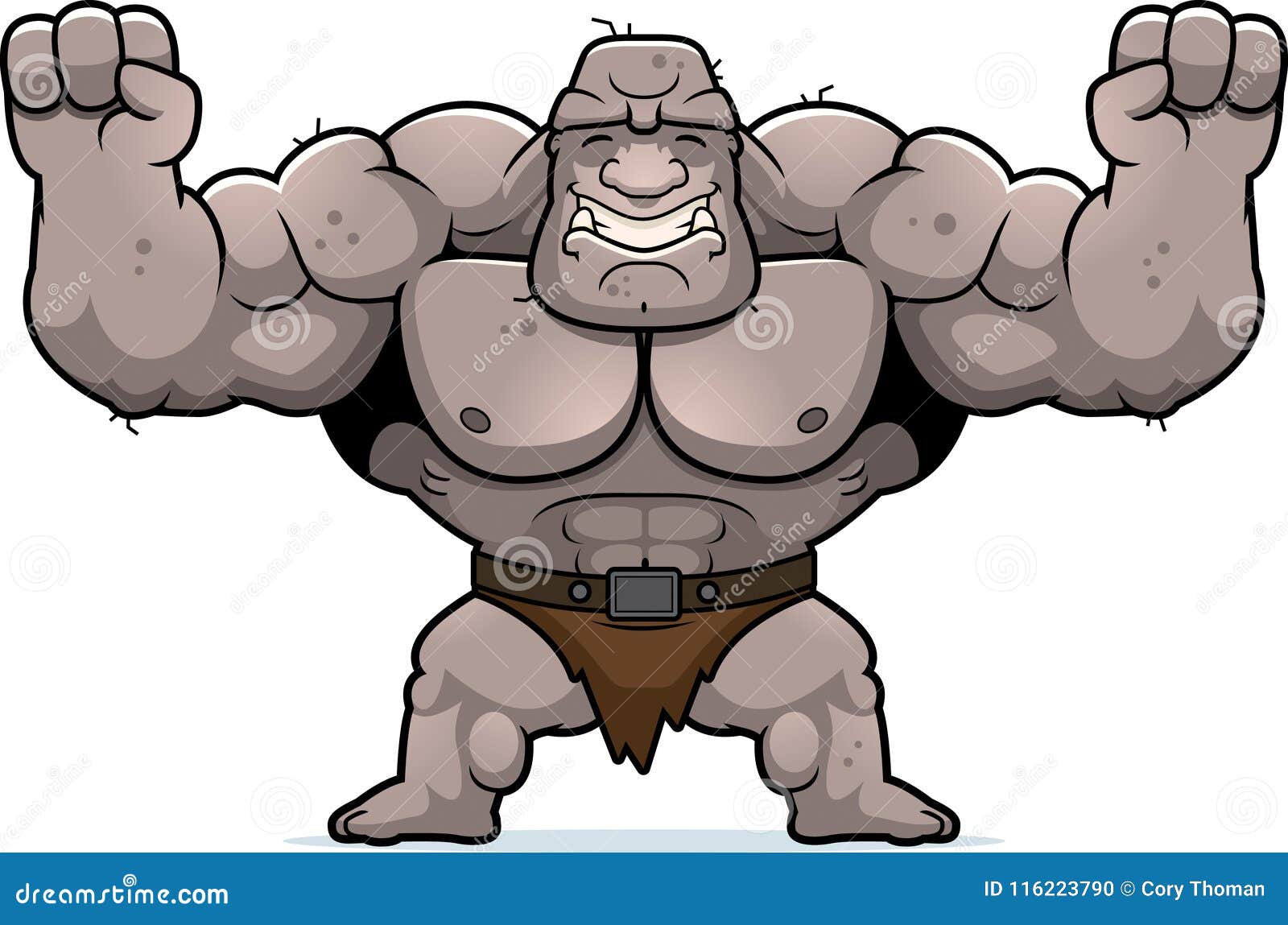 Cartoon Ogre Celebrating stock vector. Illustration of muscles - 116223790