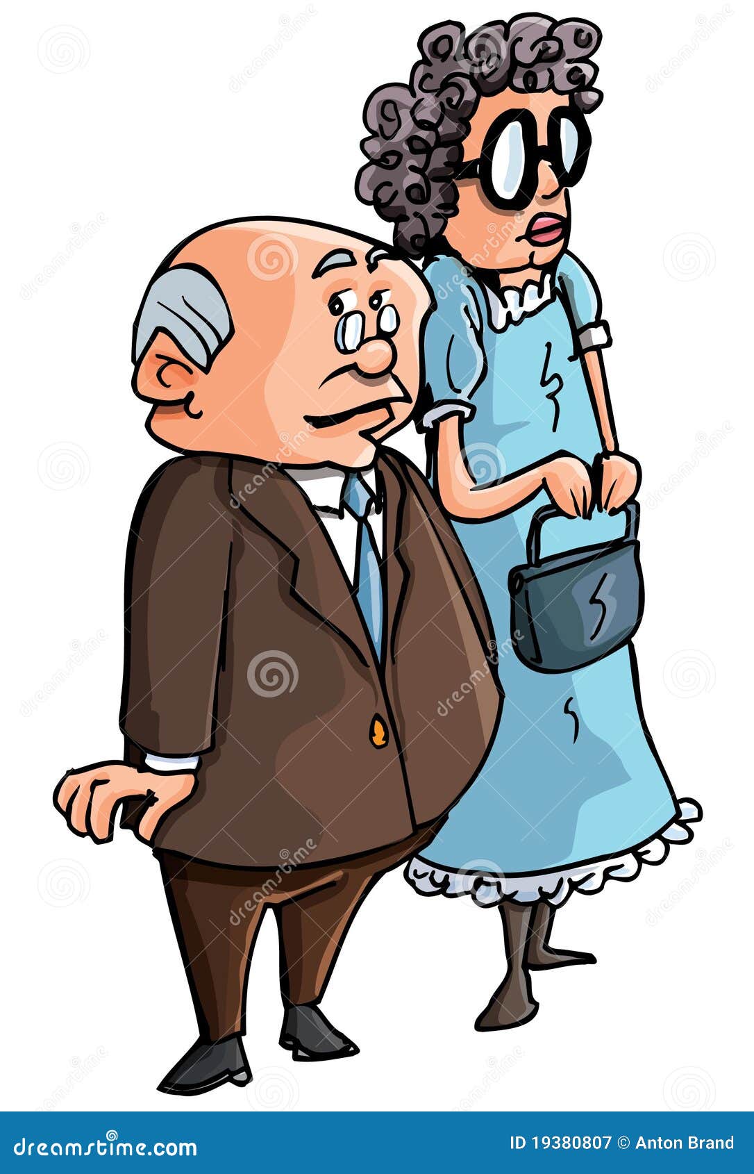 Cartoon of old couple stock vector. Illustration of hand - 19380807