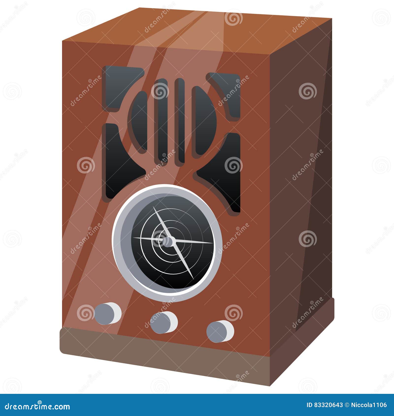 Cartoon Old Radio stock vector. Illustration of brown 83320643