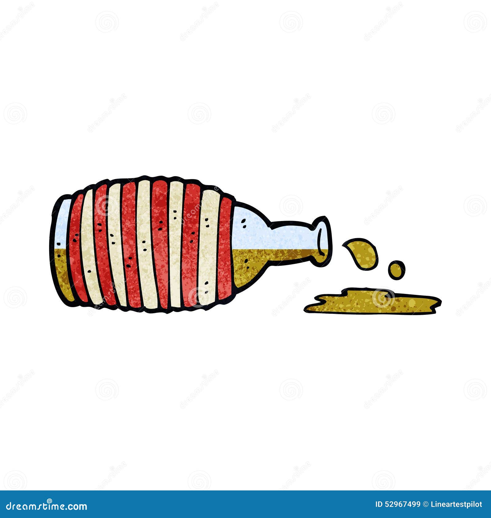 Cartoon old rum bottle stock illustration. Illustration of spilled